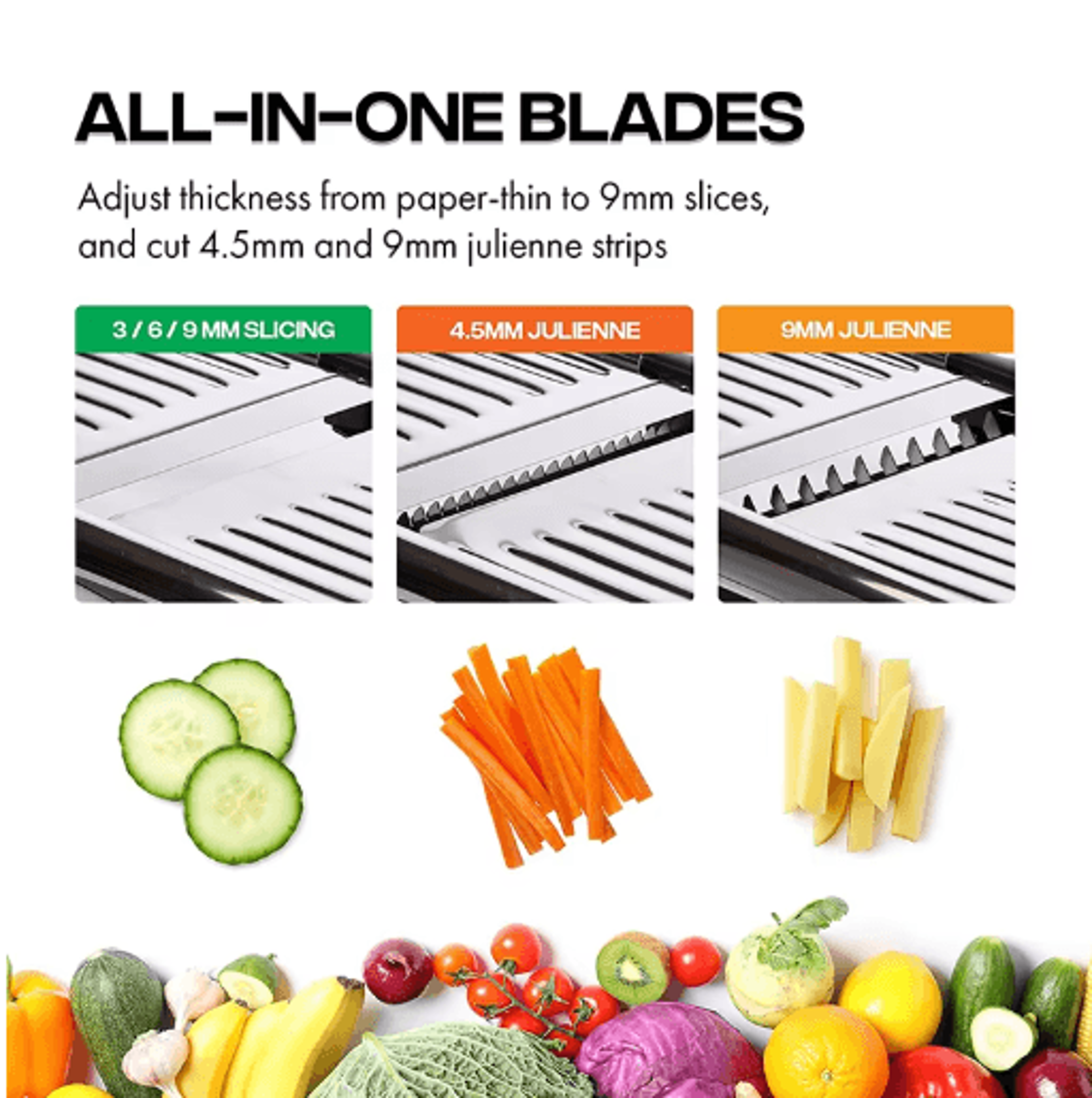 Adjustable Stainless Steel Mandoline Slicer  MultiBlade Vegetable Cutter  Food Prep Tool 4