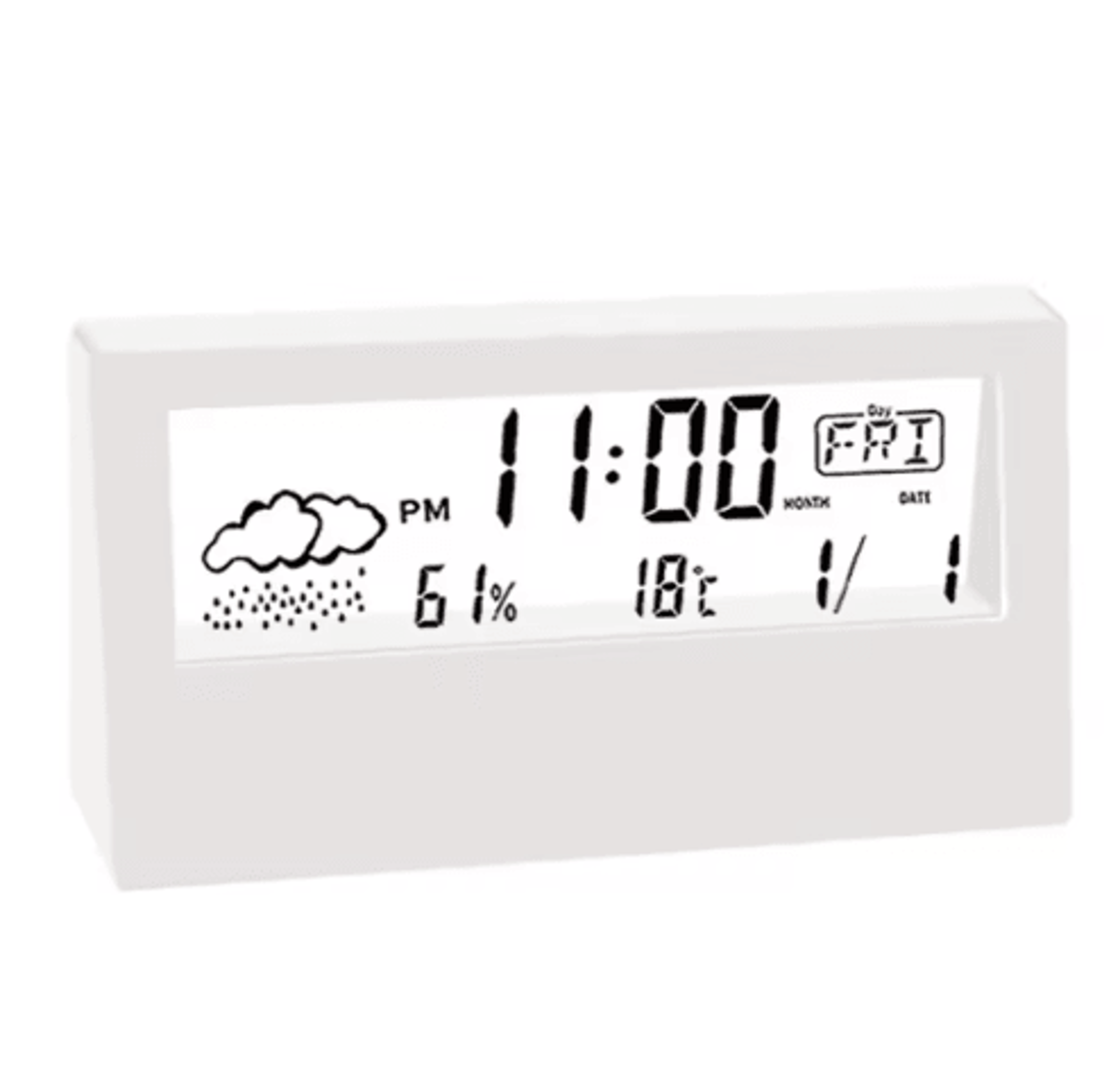 Digital ThermoHygrometer Alarm Clock With Weather Display For Desktop Decor 3