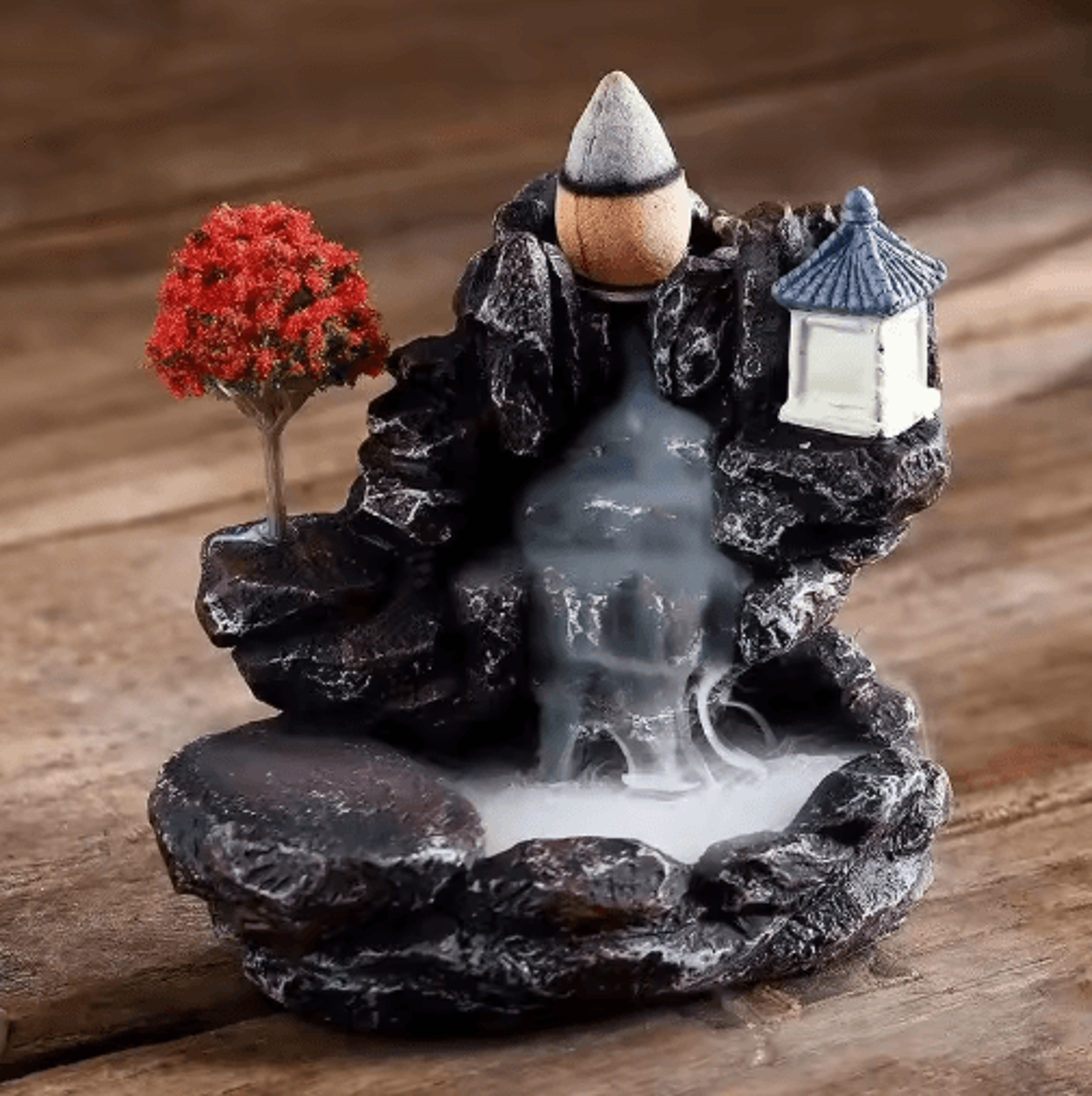 Backflow Incense Burner Waterfall  Aromatherapy Holder With Incense Cones Set 5