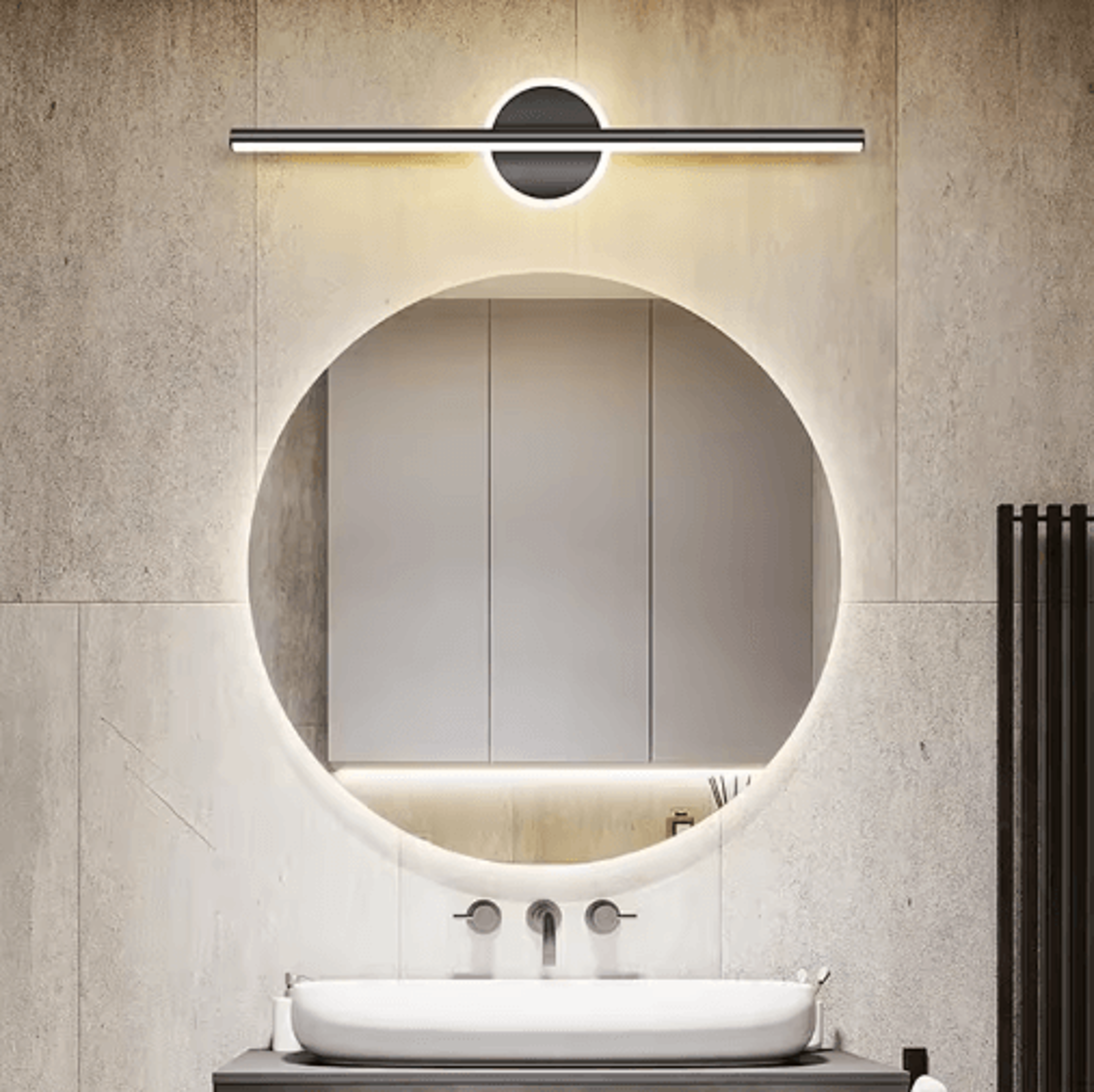 Modern LED Mirror Wall Light  4060cm Bathroom Vanity Lamp In Black  Gold 8