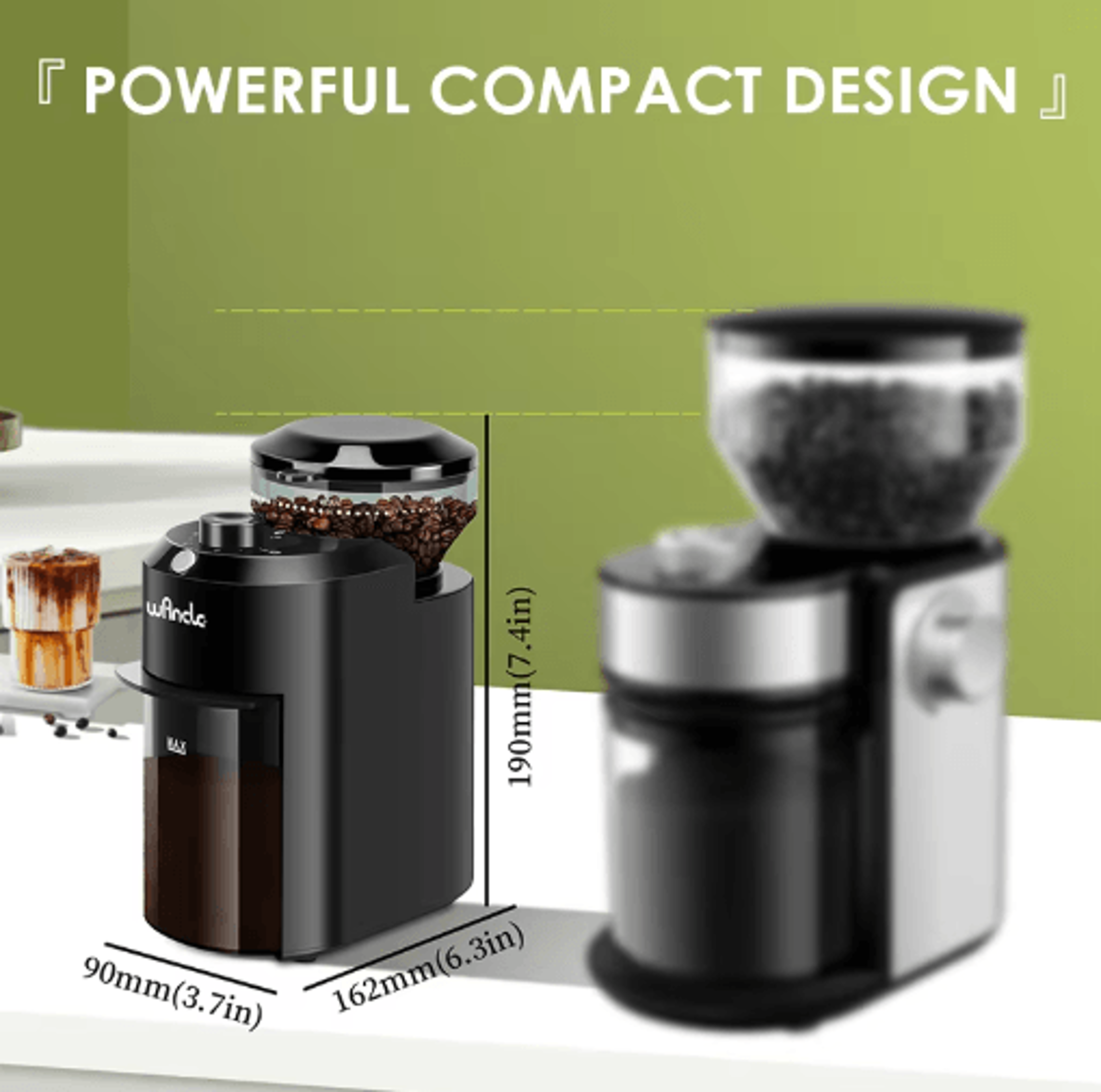 Wancle Conical Burr Coffee Grinder  28 Grind Settings Electric Precision Mill 2