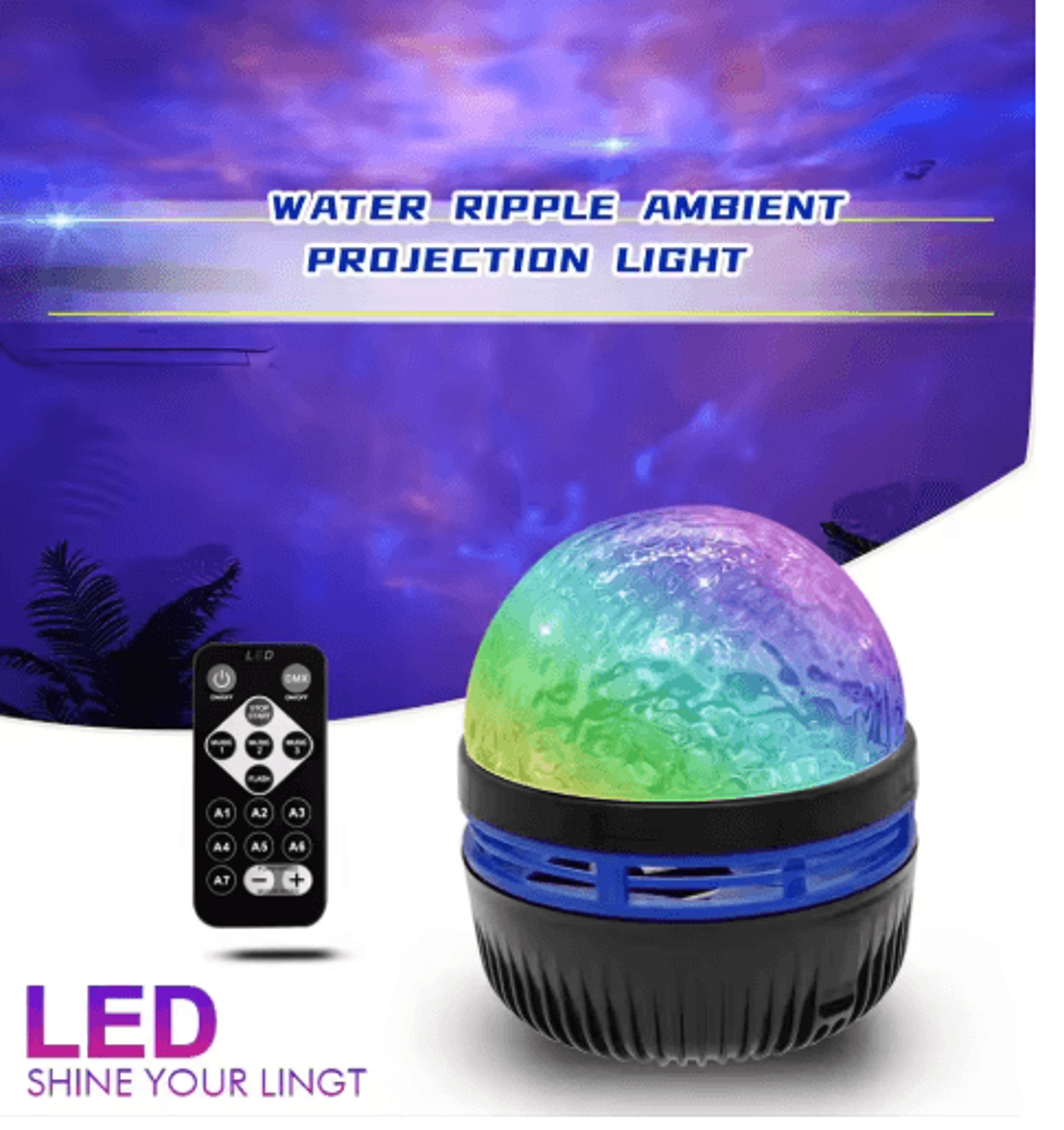 LED Galaxy Star Projector Light  MultiColor Night Lamp With Remote Control 3