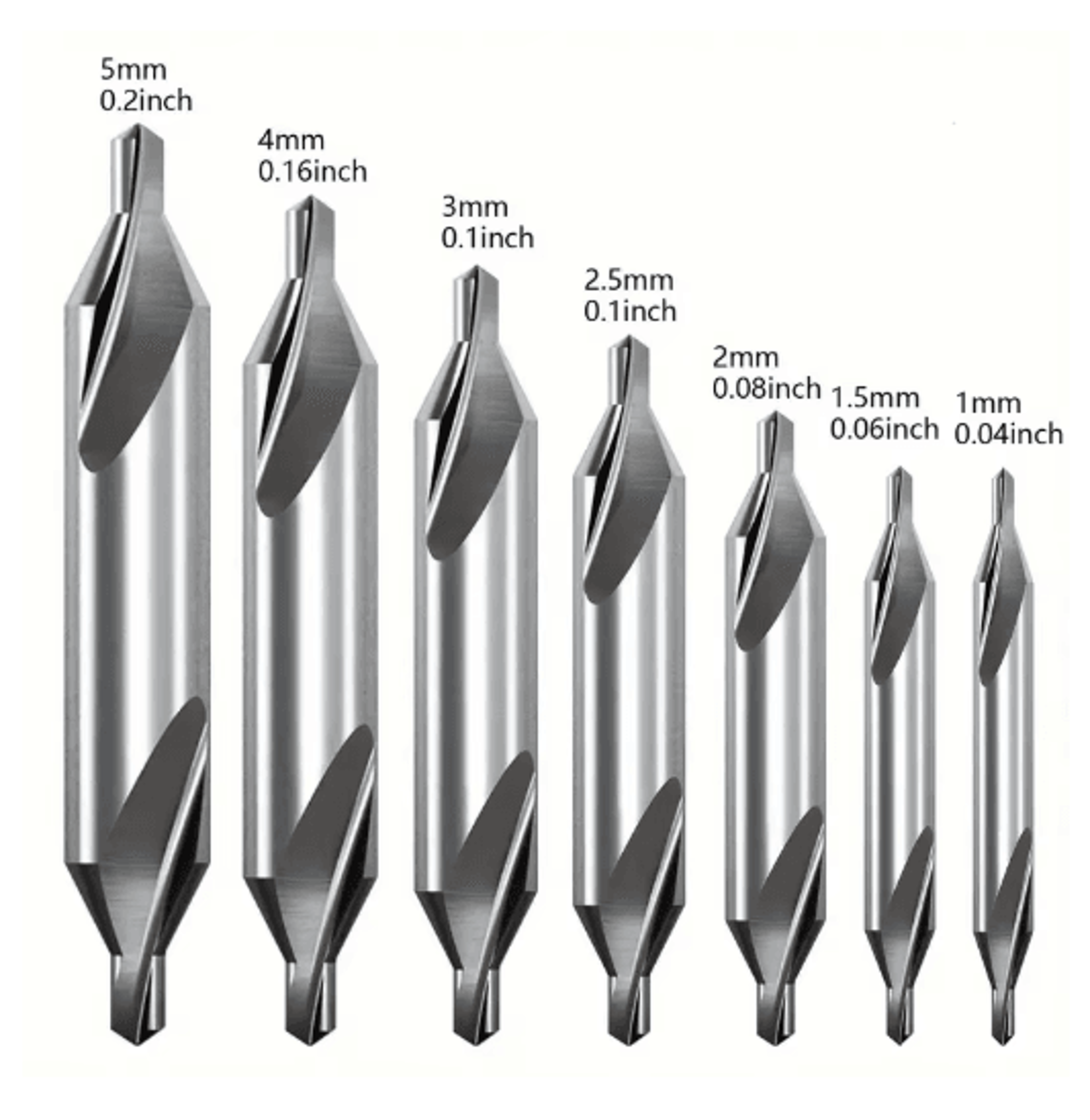 7PCS HSS Center Drill Bits Set 60 Precision Metal Drilling  Lathe Drill Bit Set 2