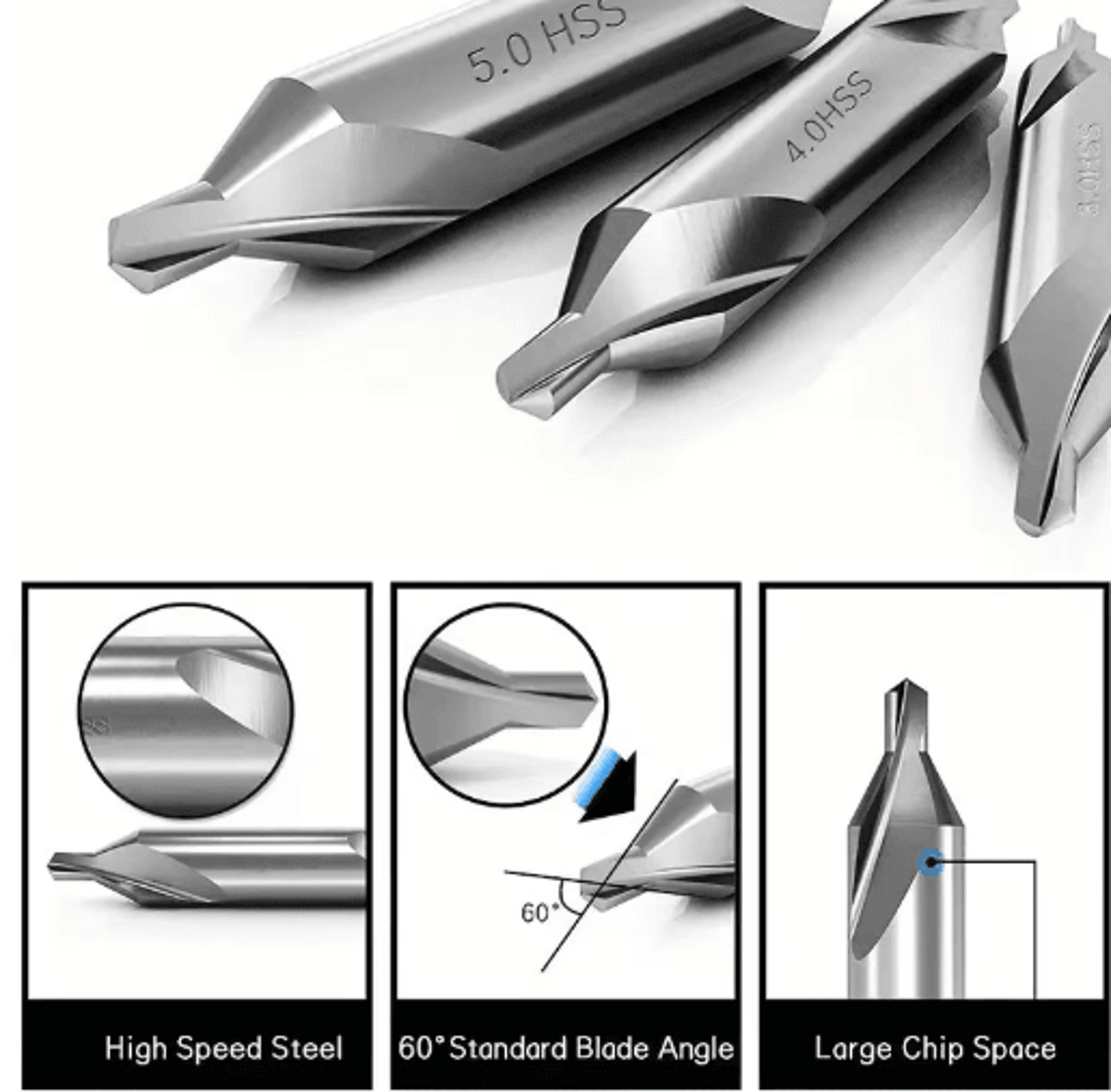 7PCS HSS Center Drill Bits Set 60 Precision Metal Drilling  Lathe Drill Bit Set 6