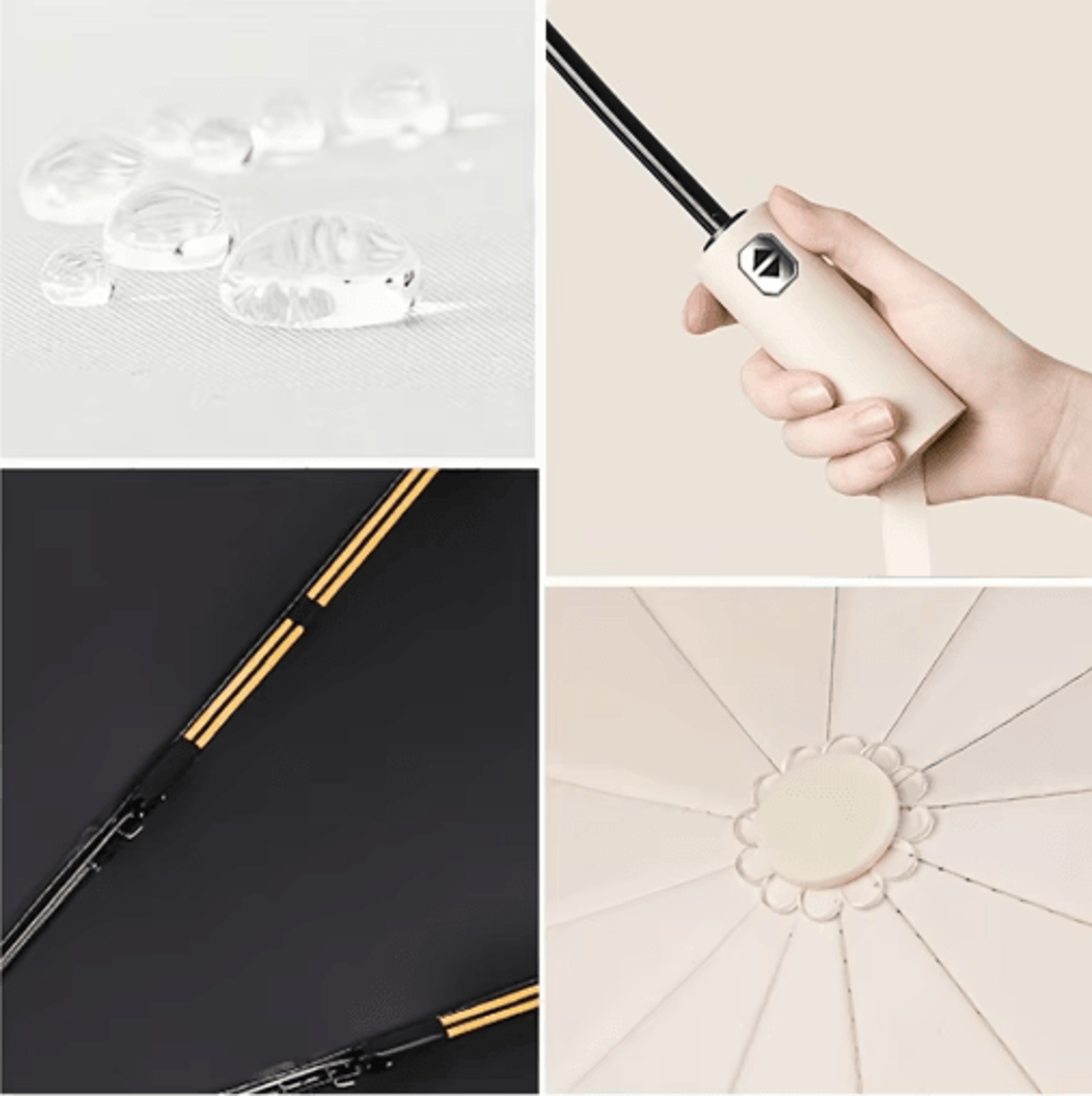 12Bone Automatic Folding Umbrella Windproof UV Protection Compact Travel Umbrella 9