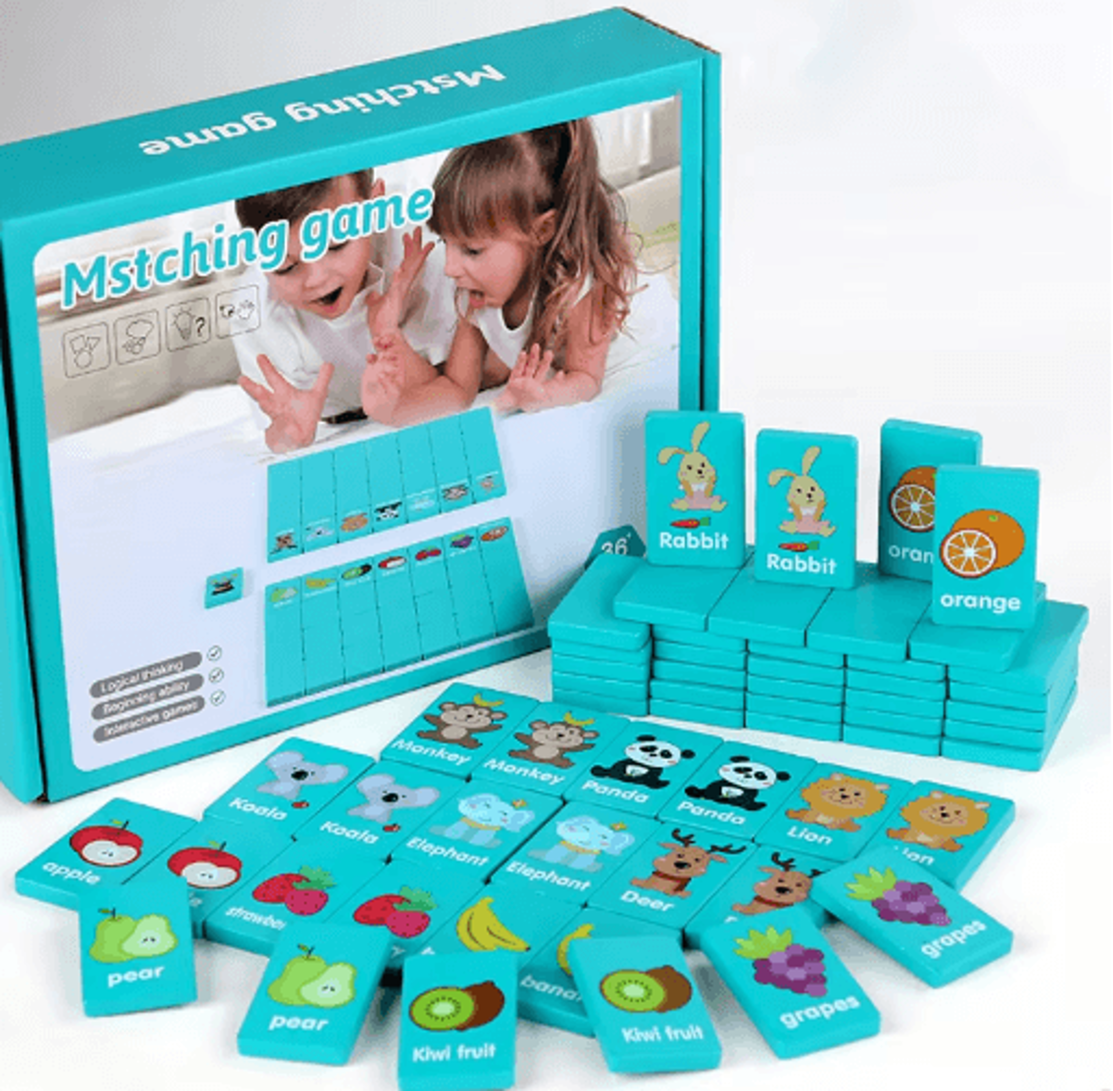 Seaside Animal Wooden Memory Matching Game Montessori Puzzle Board For Kids 7