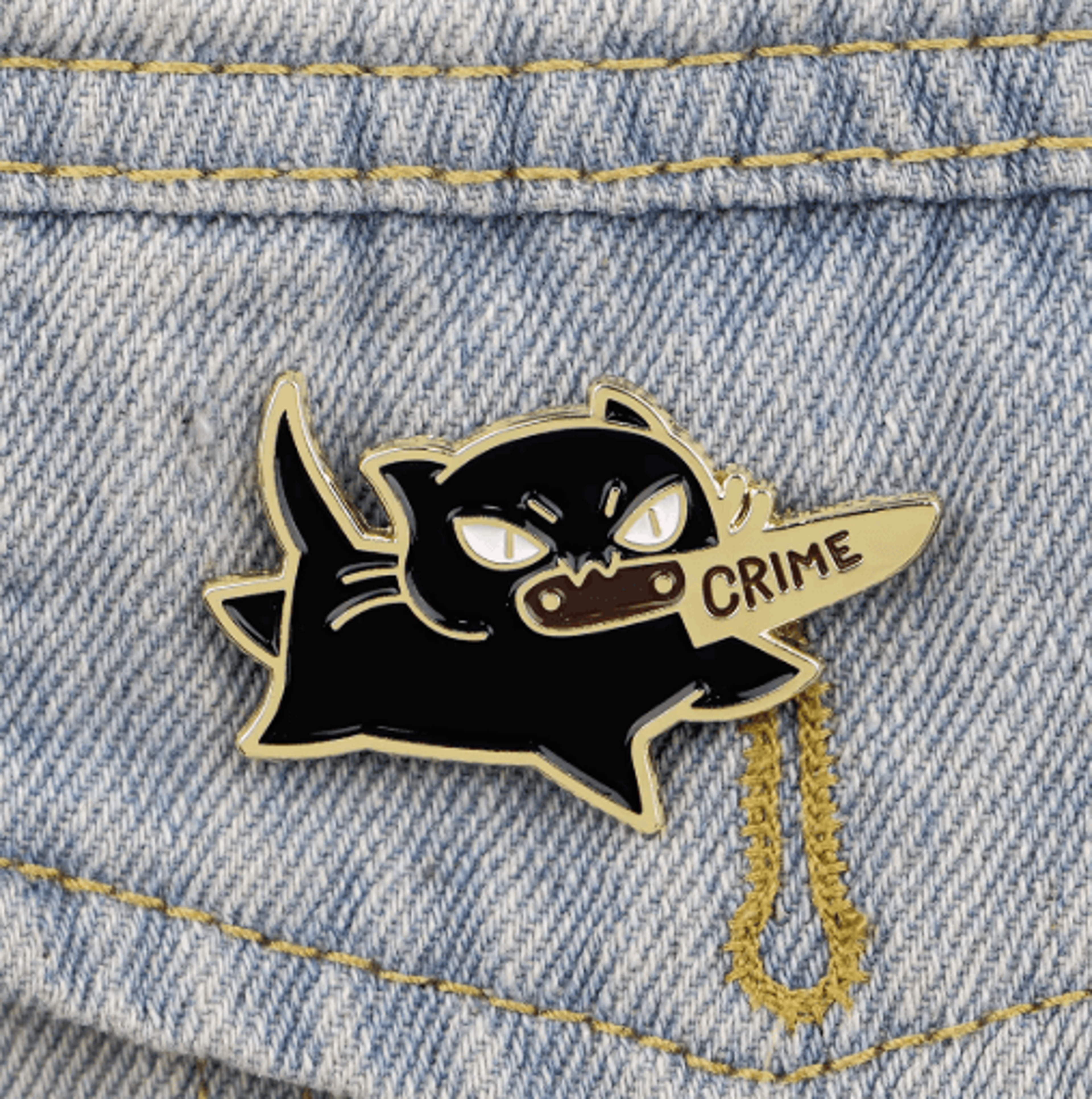 Funny Black Cat Enamel Pin  Cute Animal Lapel Brooch For Bags  Outfits 1