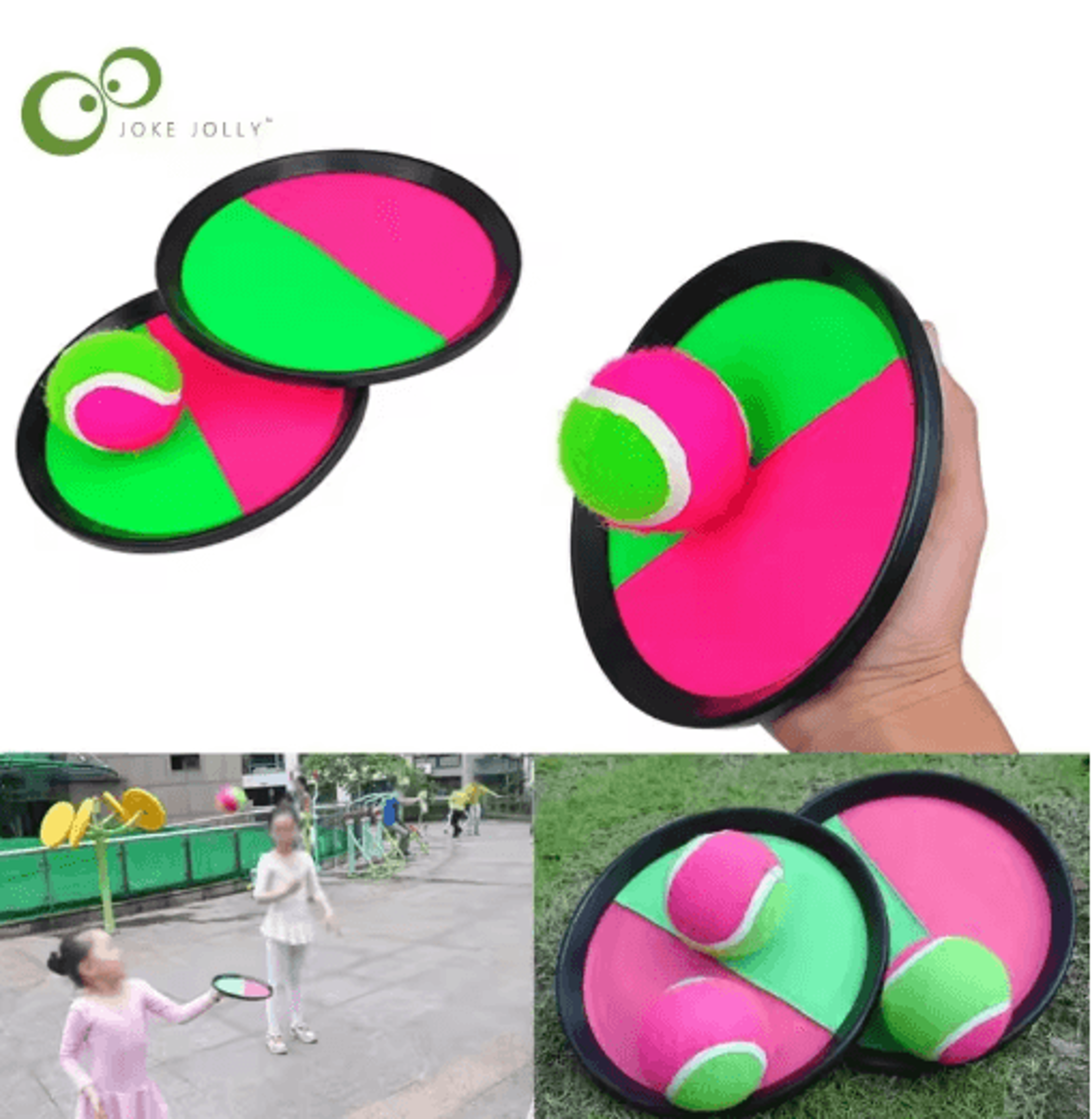 sticky catch ball set for kids outdoor toss game with suction paddle