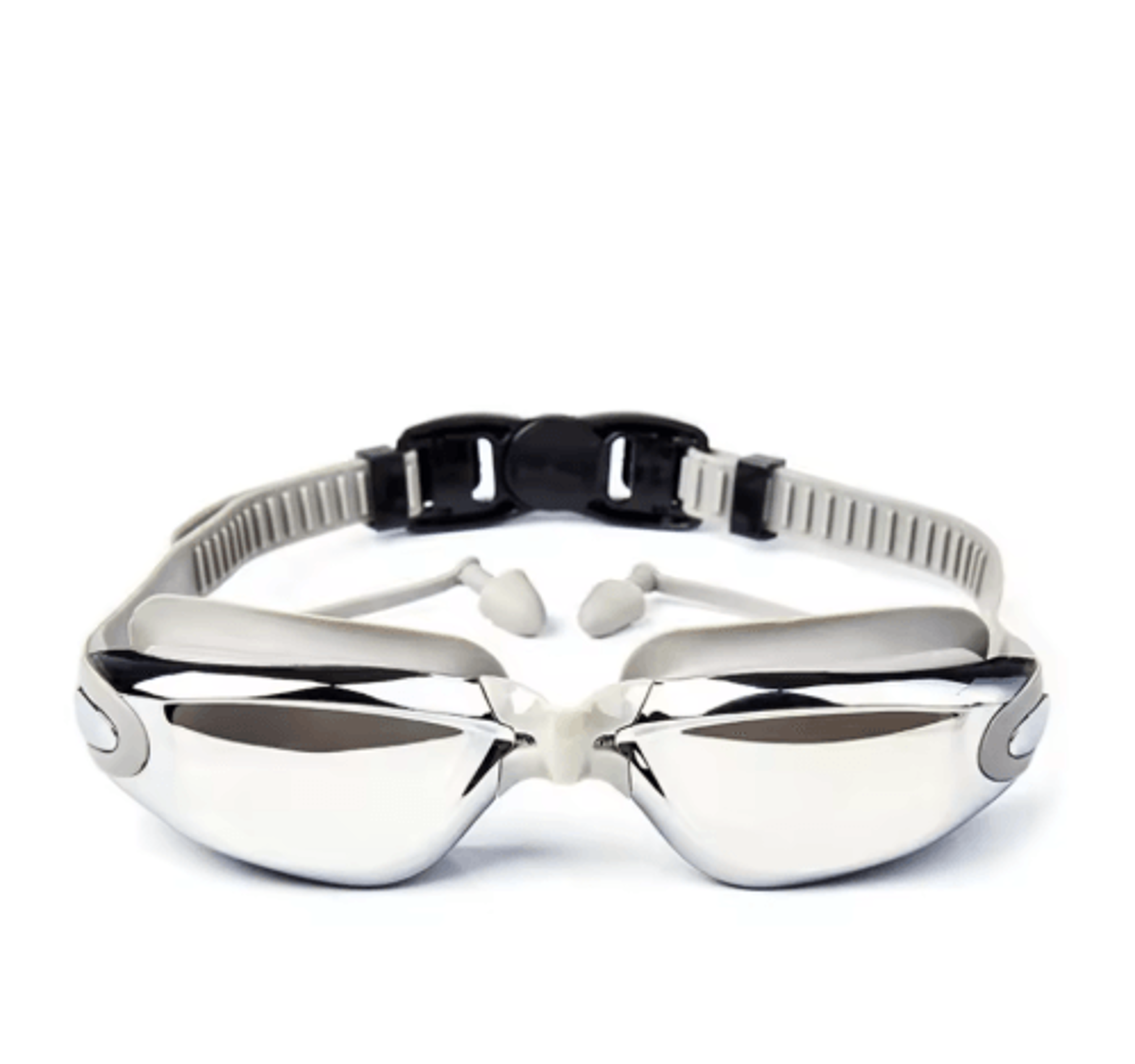 hydroclear anti-fog swim goggles with earplugs for adults training & racing