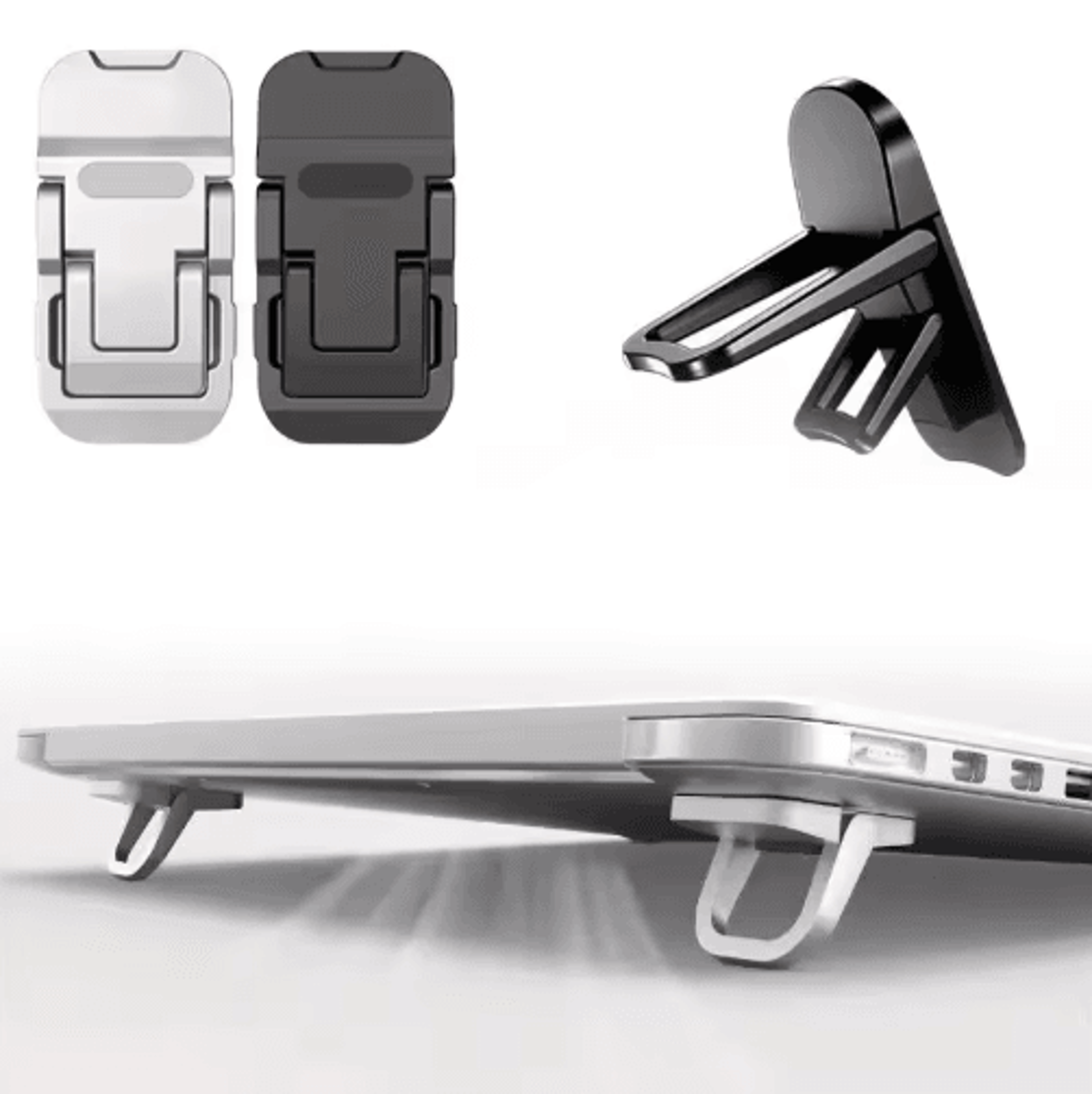 FlexLift Invisible Laptop Stand  Mini Foldable Adhesive Riser With Dual Angles 6