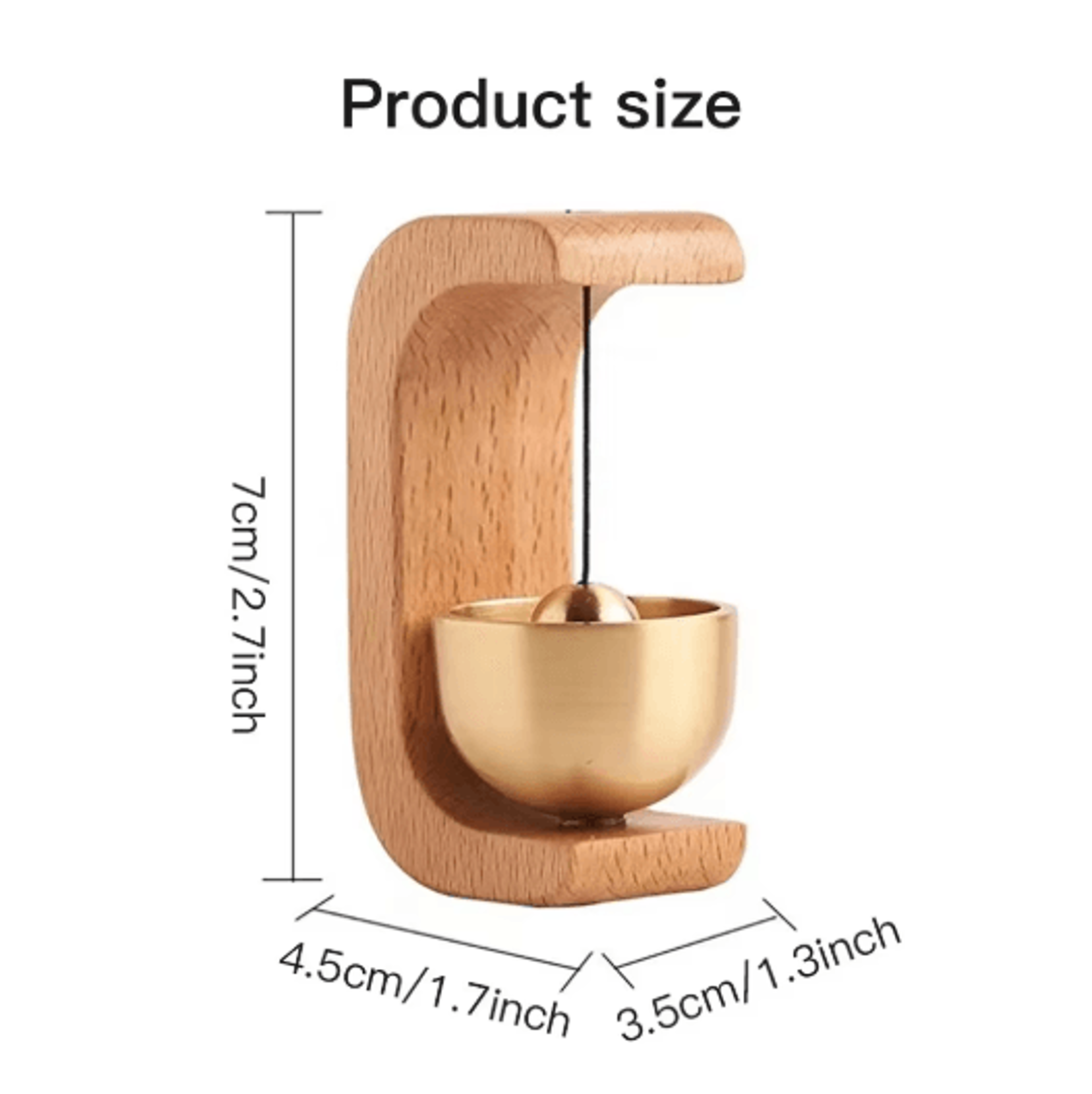 Calm DoorTone Magnetic Wind Bell Wooden Beech Door Chime With Copper Sound 7