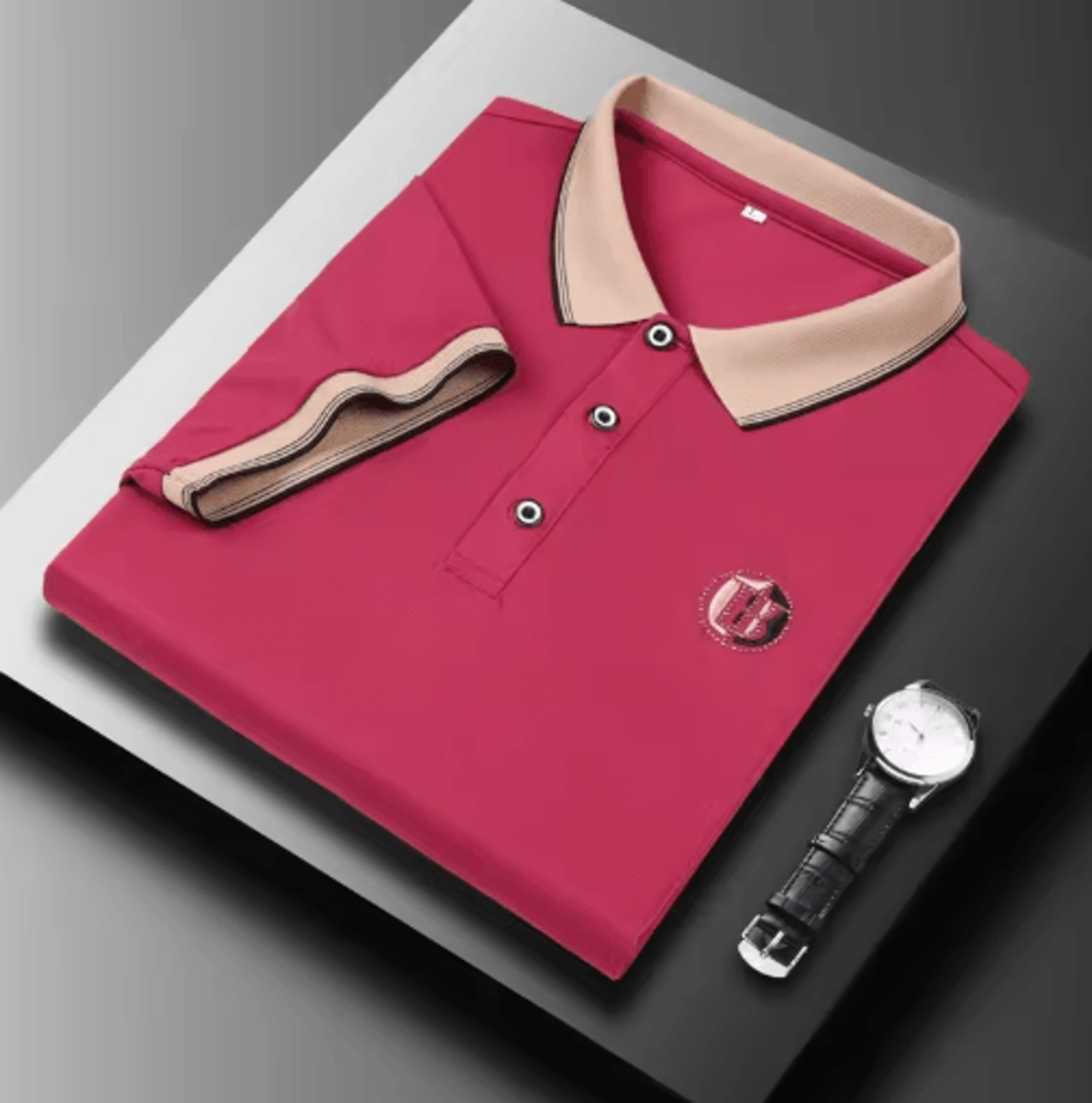 mens embroidered polo shirt short sleeve casual cotton top