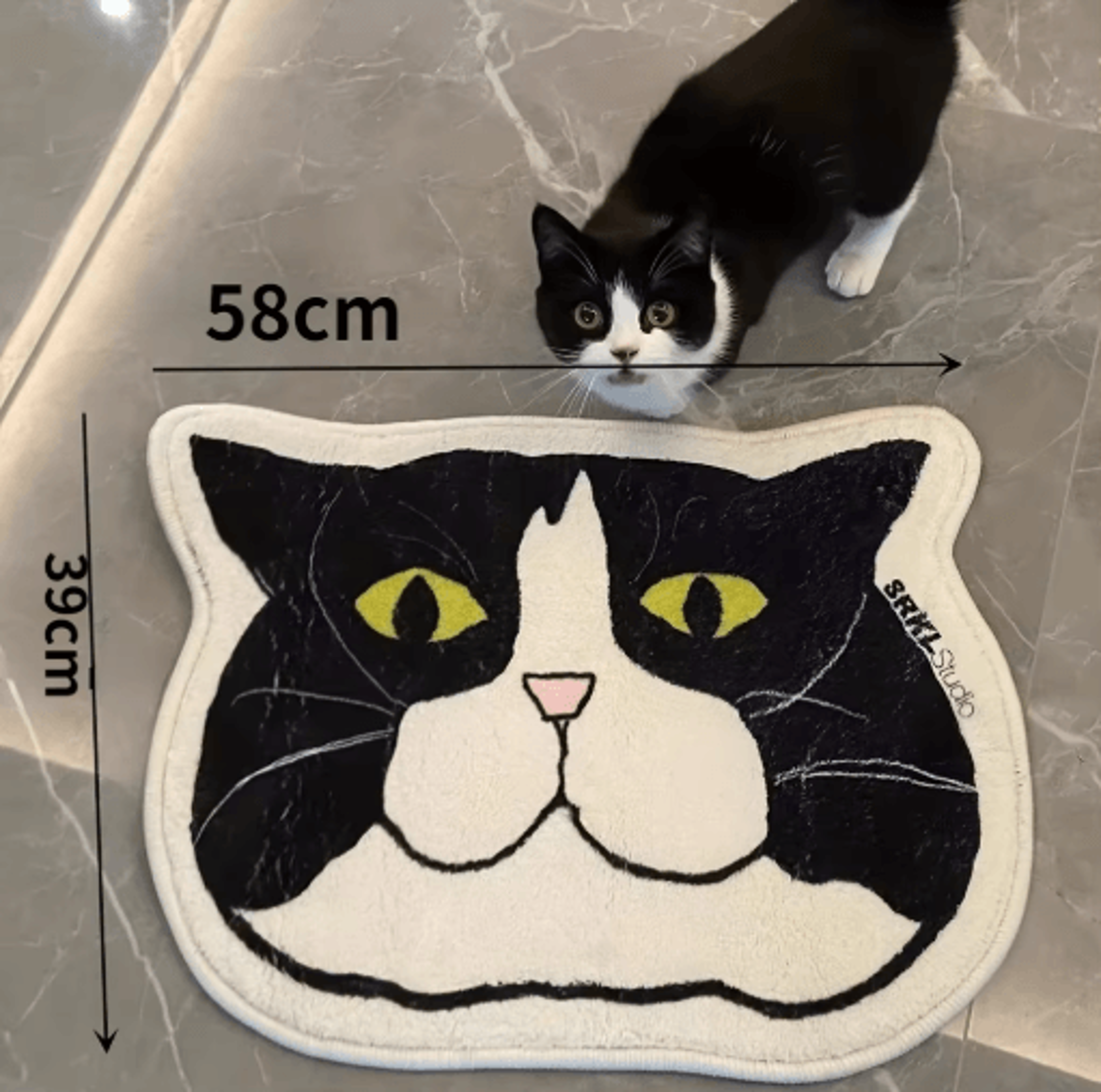 Cute Cat Floor Mat Non Slip Waterproof Bathroom  Home Rug 4