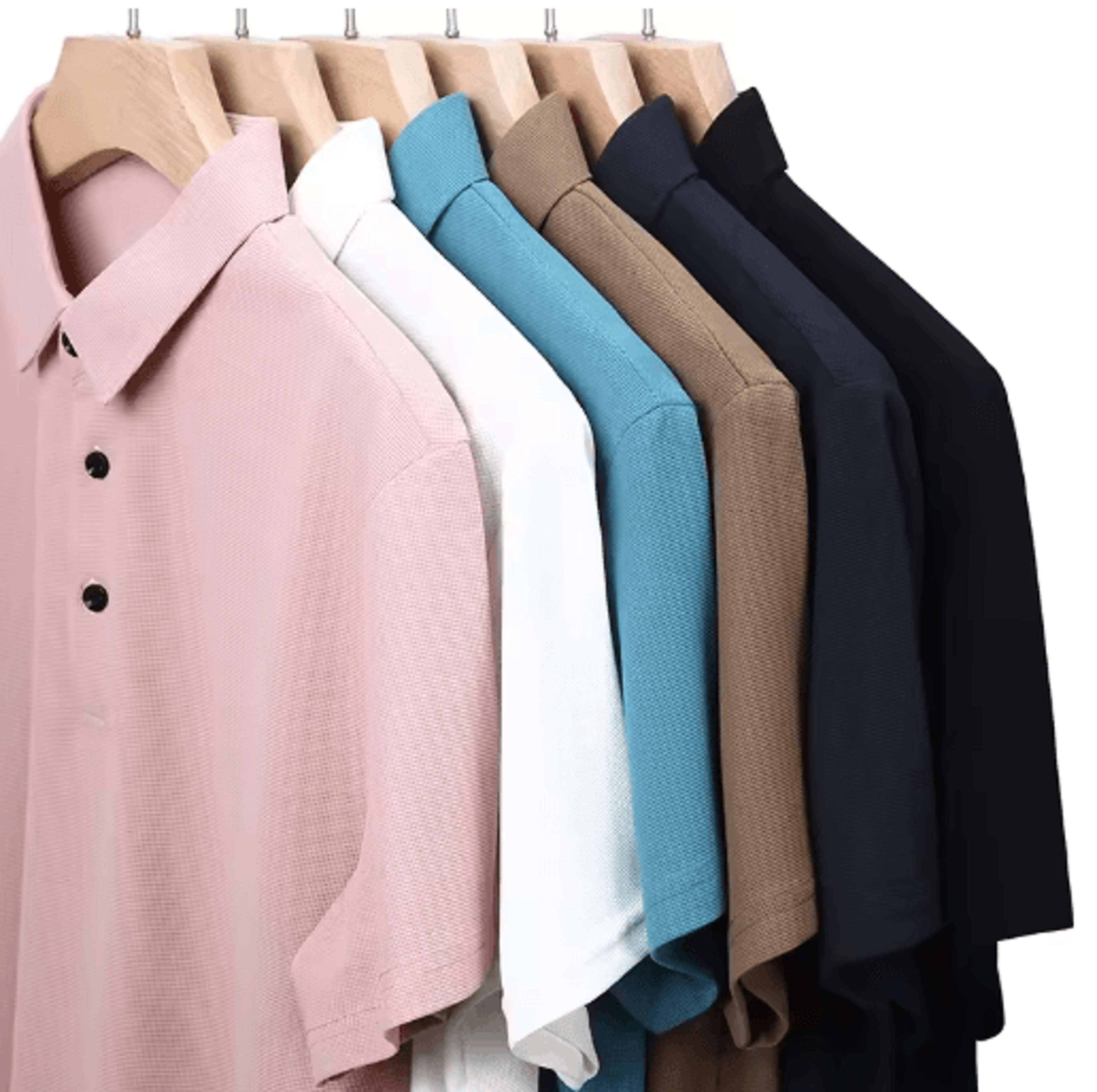 mens waffle polo shirt short sleeve textured casual summer top