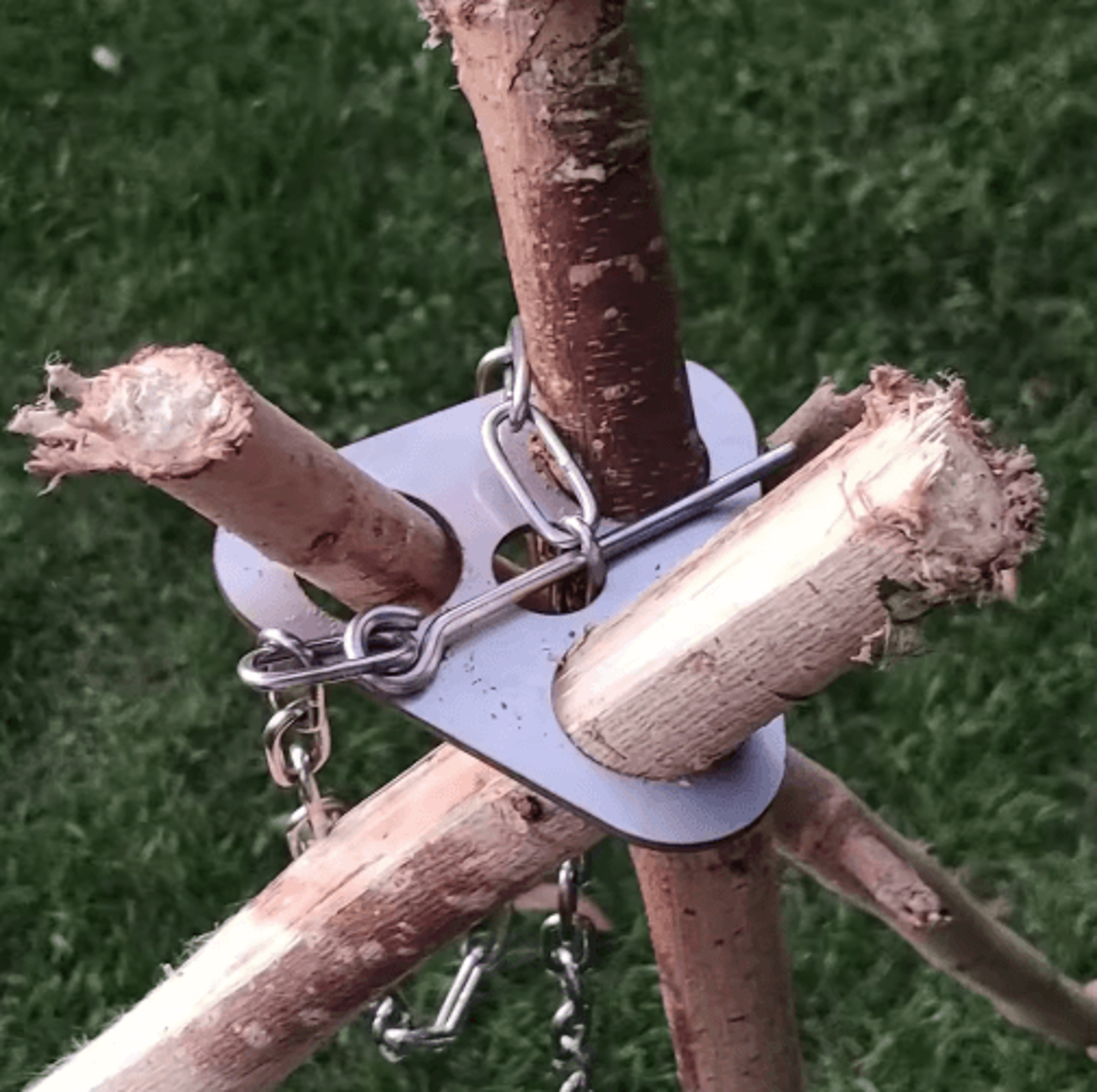 camping bbq tripod – portable stainless steel hanging rack for outdoor cooking