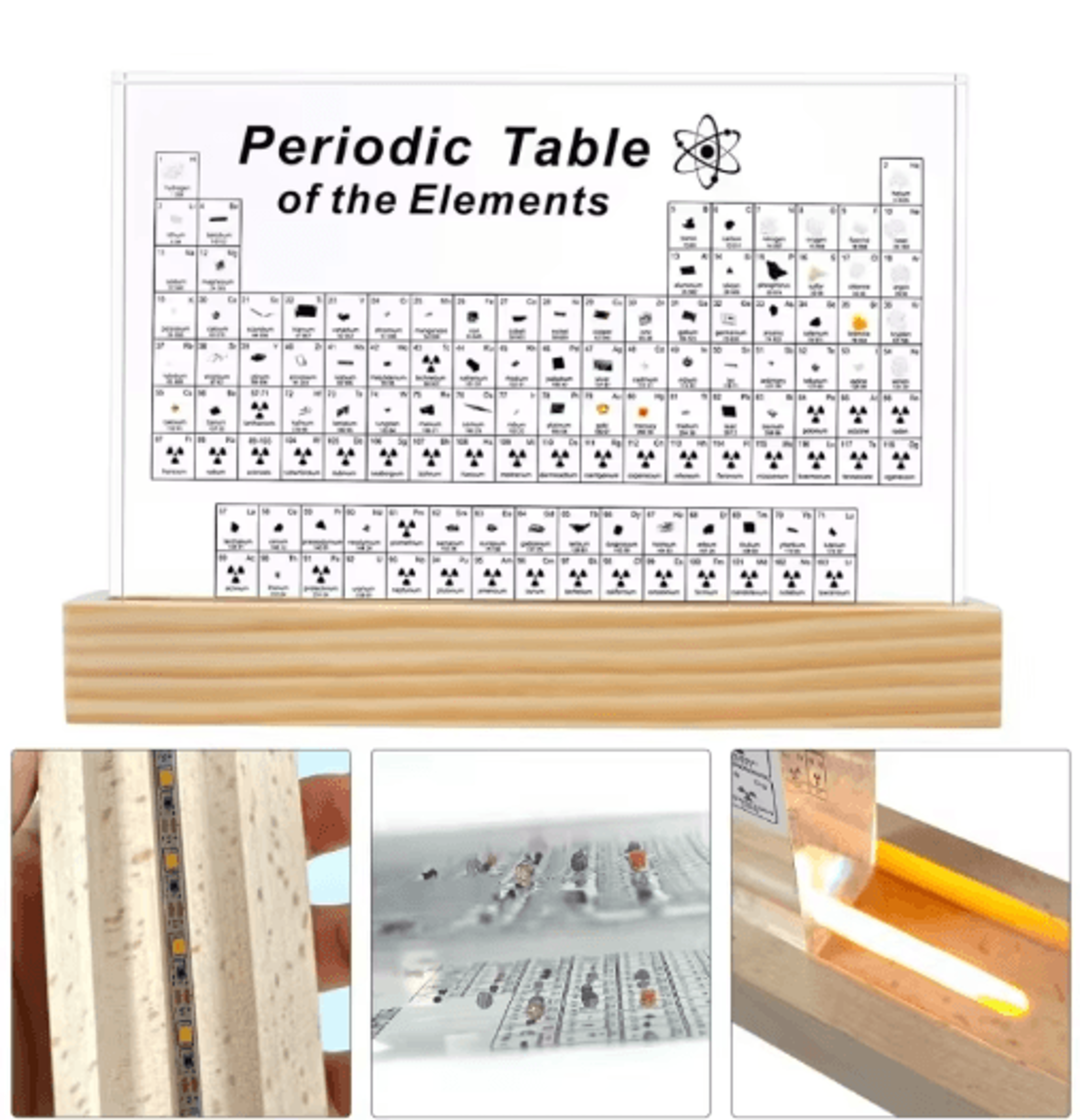 Acrylic Periodic Table Display Element Block Science Desk Decoration  Educational Ornament 3