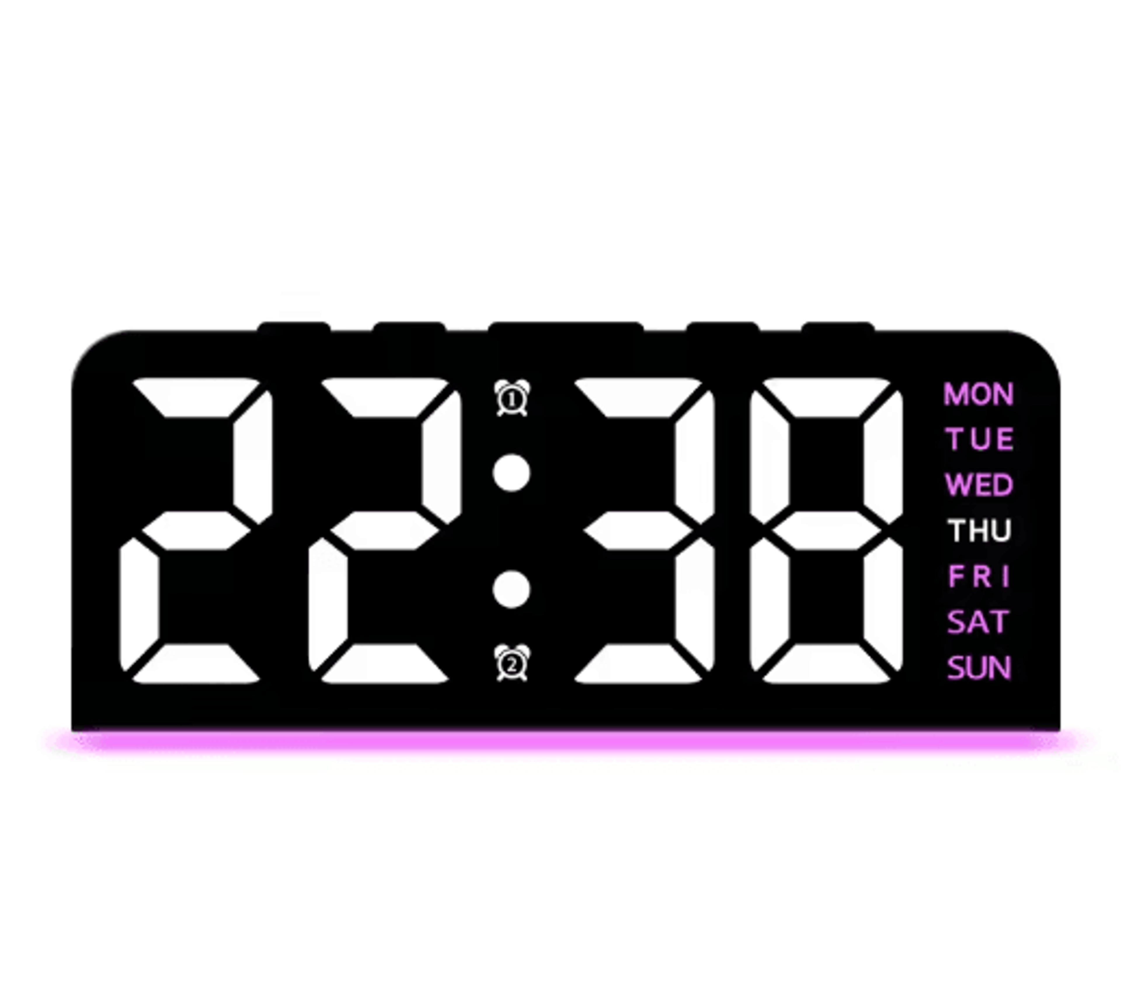 LED Digital Alarm Clock With Temperature Display Modern Bedside Clock With Night Light  Snooze 3