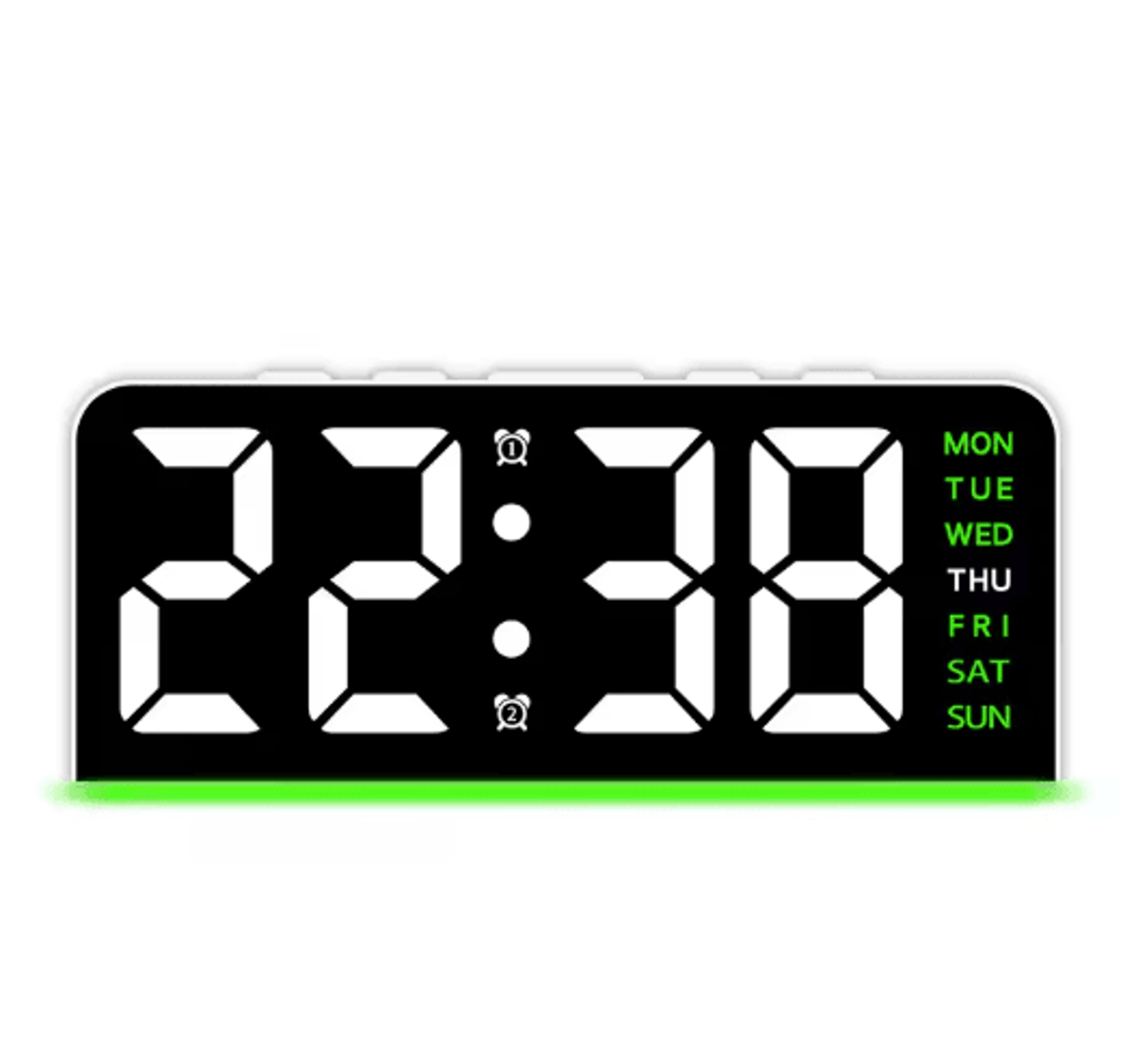LED Digital Alarm Clock With Temperature Display Modern Bedside Clock With Night Light  Snooze 5