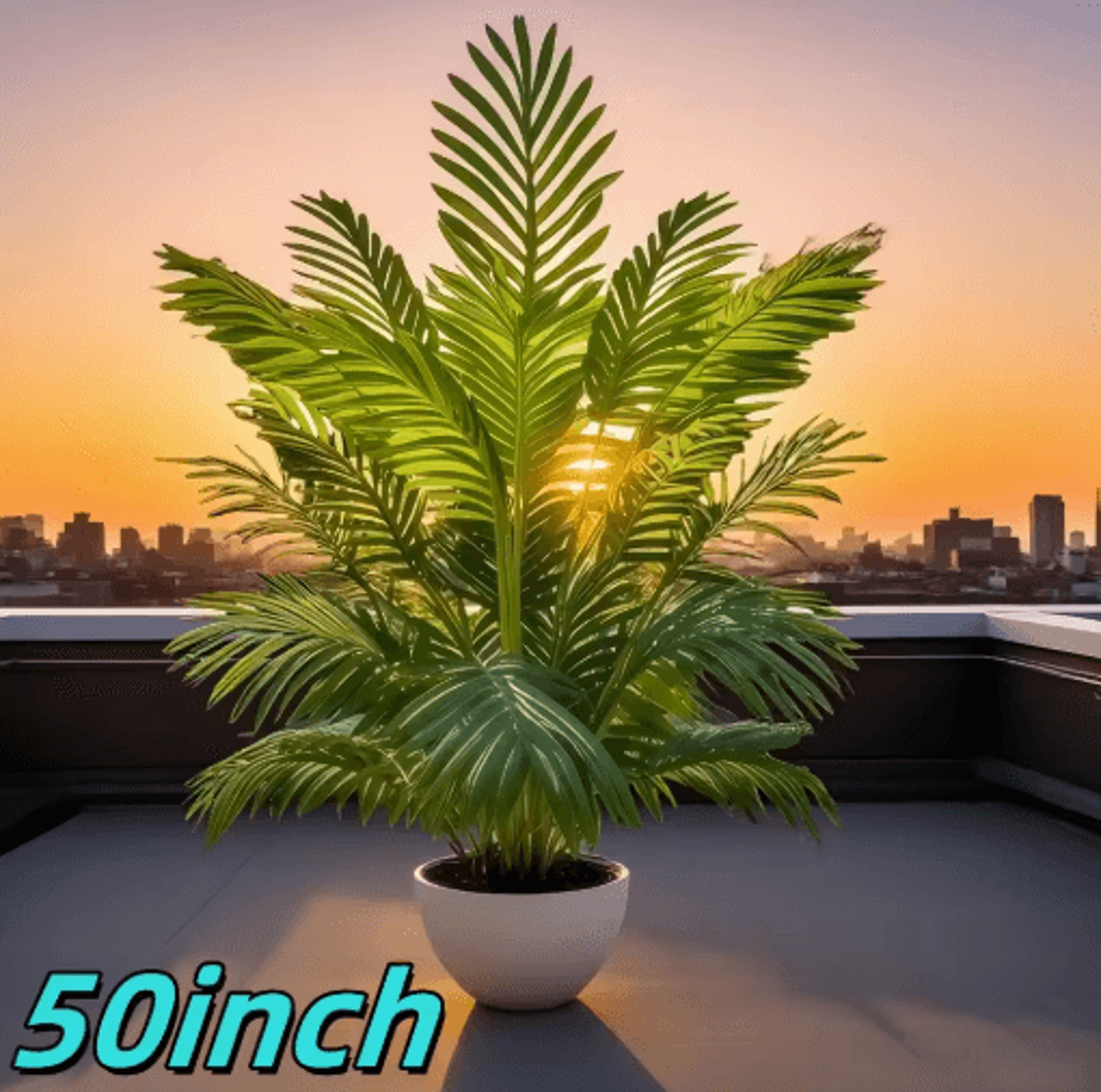 50Inch Artificial Palm Tree Realistic Tropical Plant For Indoor  Outdoor Decor 3