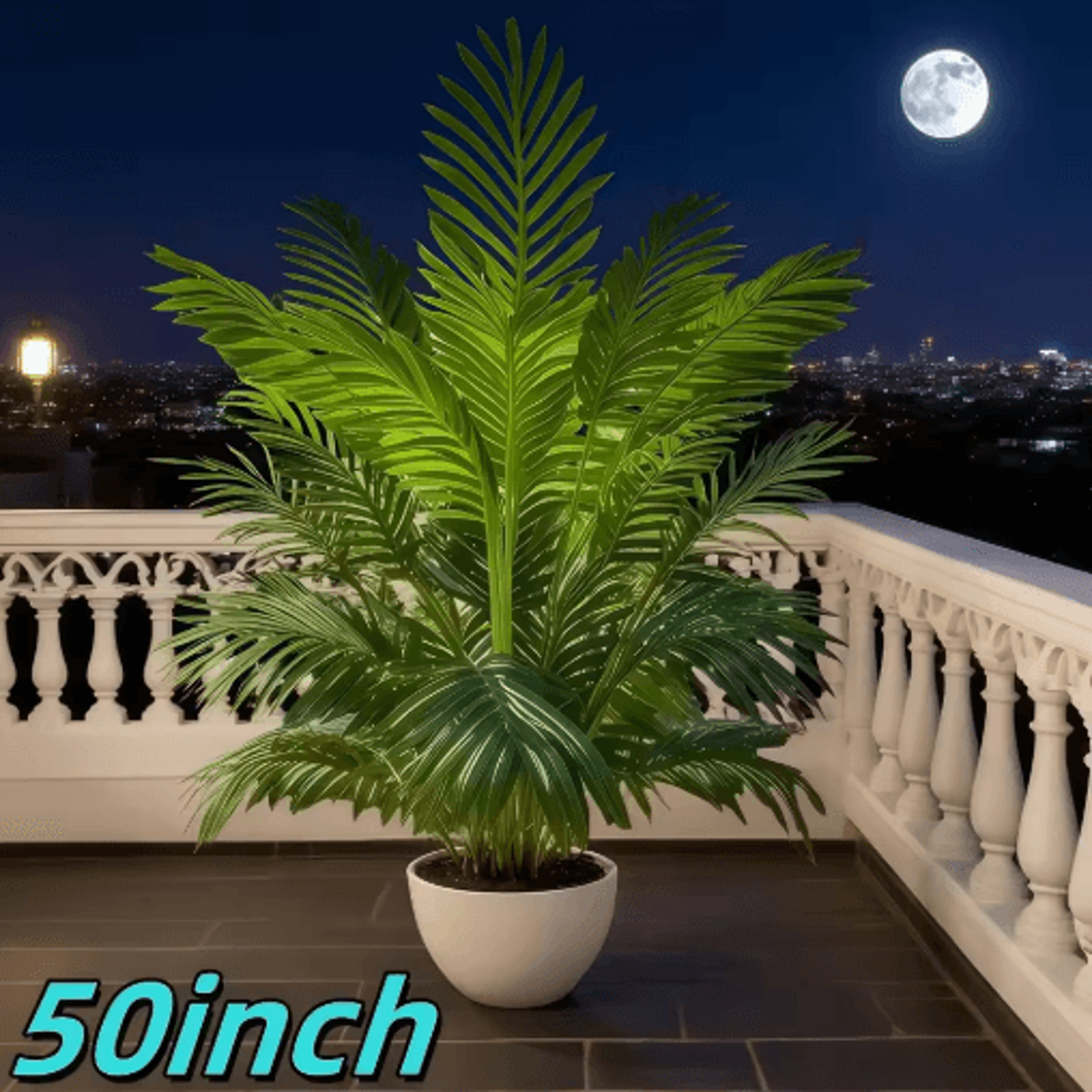 50Inch Artificial Palm Tree Realistic Tropical Plant For Indoor  Outdoor Decor 6