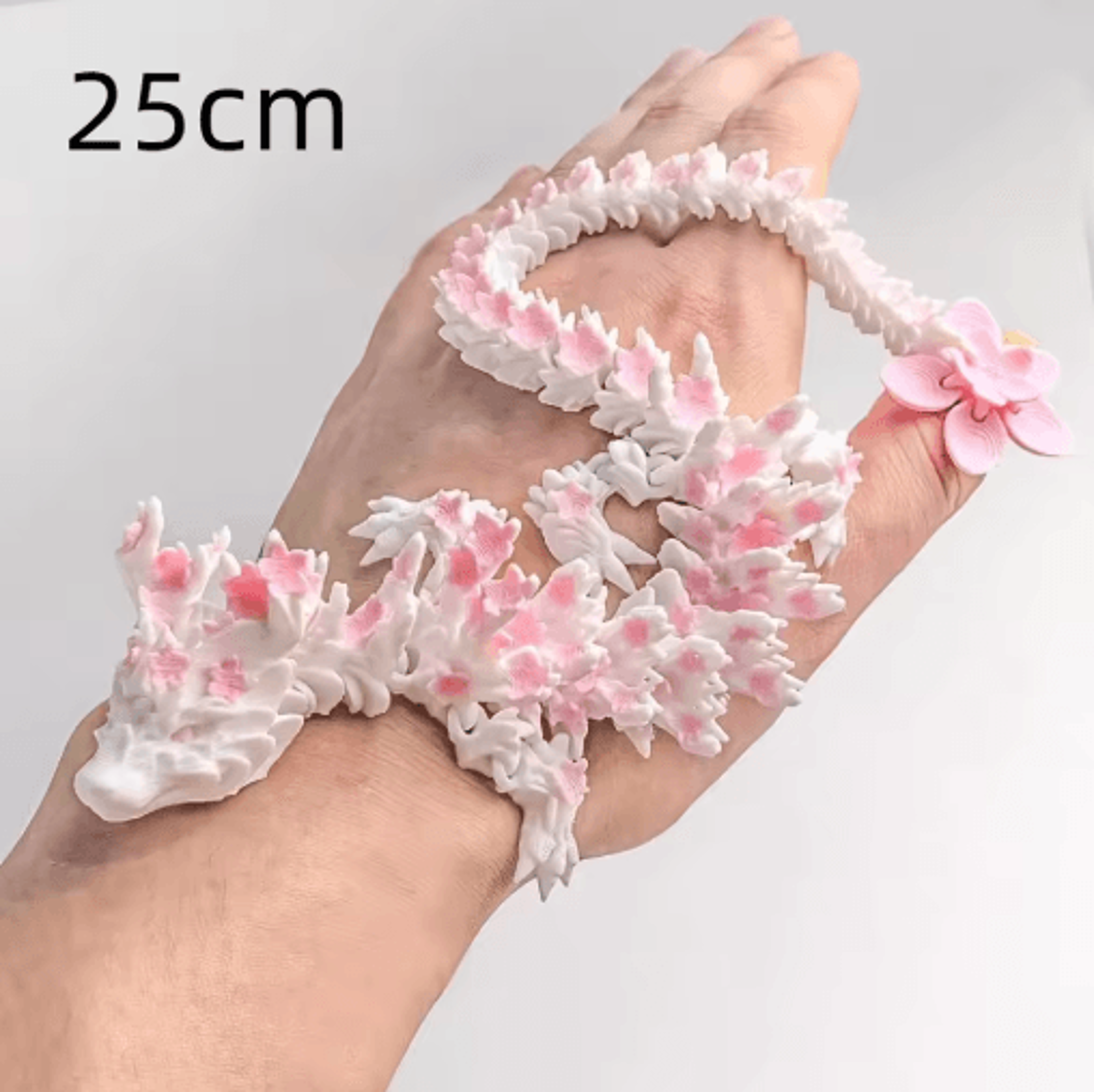 3D Printed Cherry Blossom Dragon Articulated Love Dragon Desk Decor 2