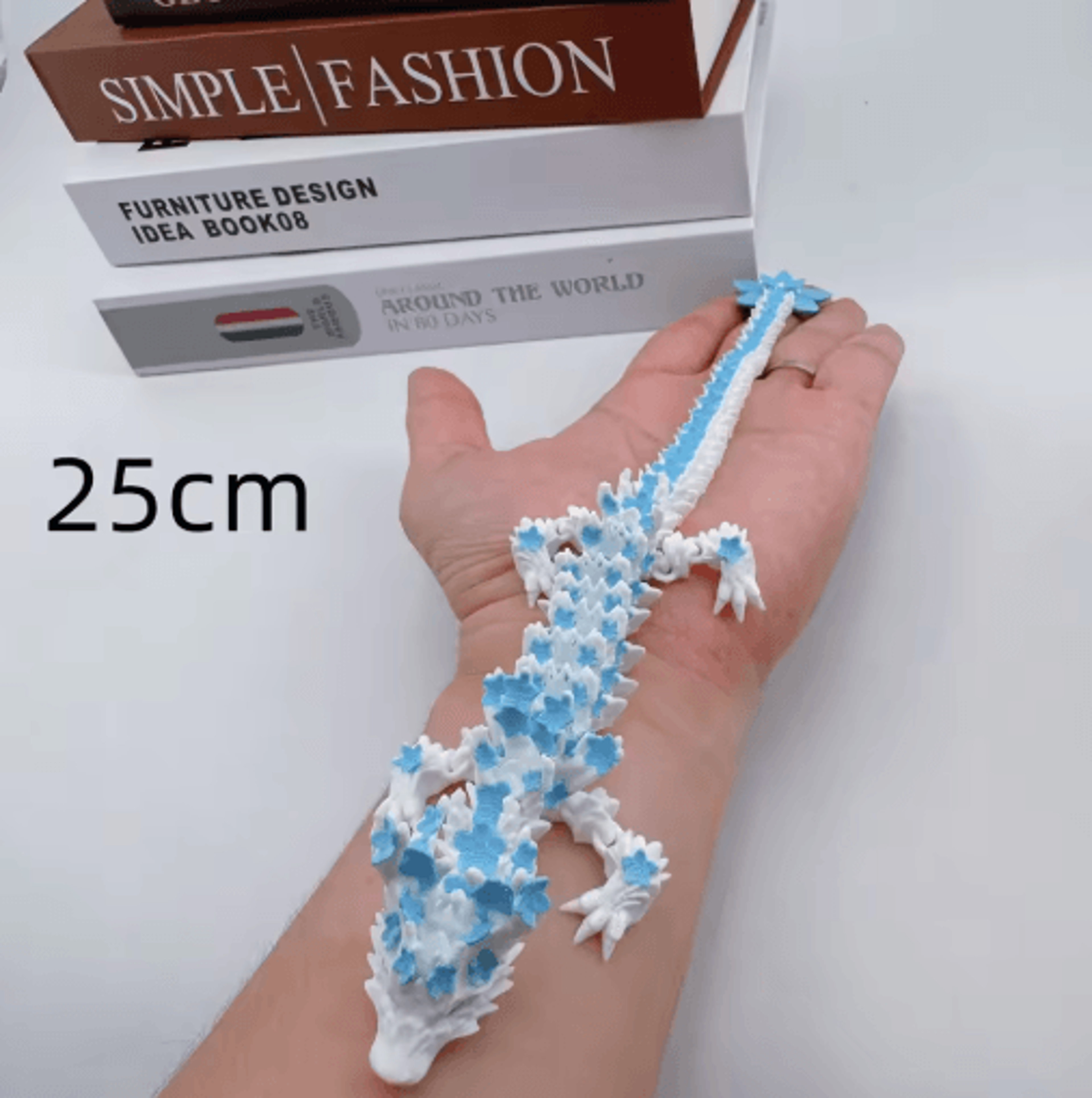 3D Printed Cherry Blossom Dragon Articulated Love Dragon Desk Decor 4