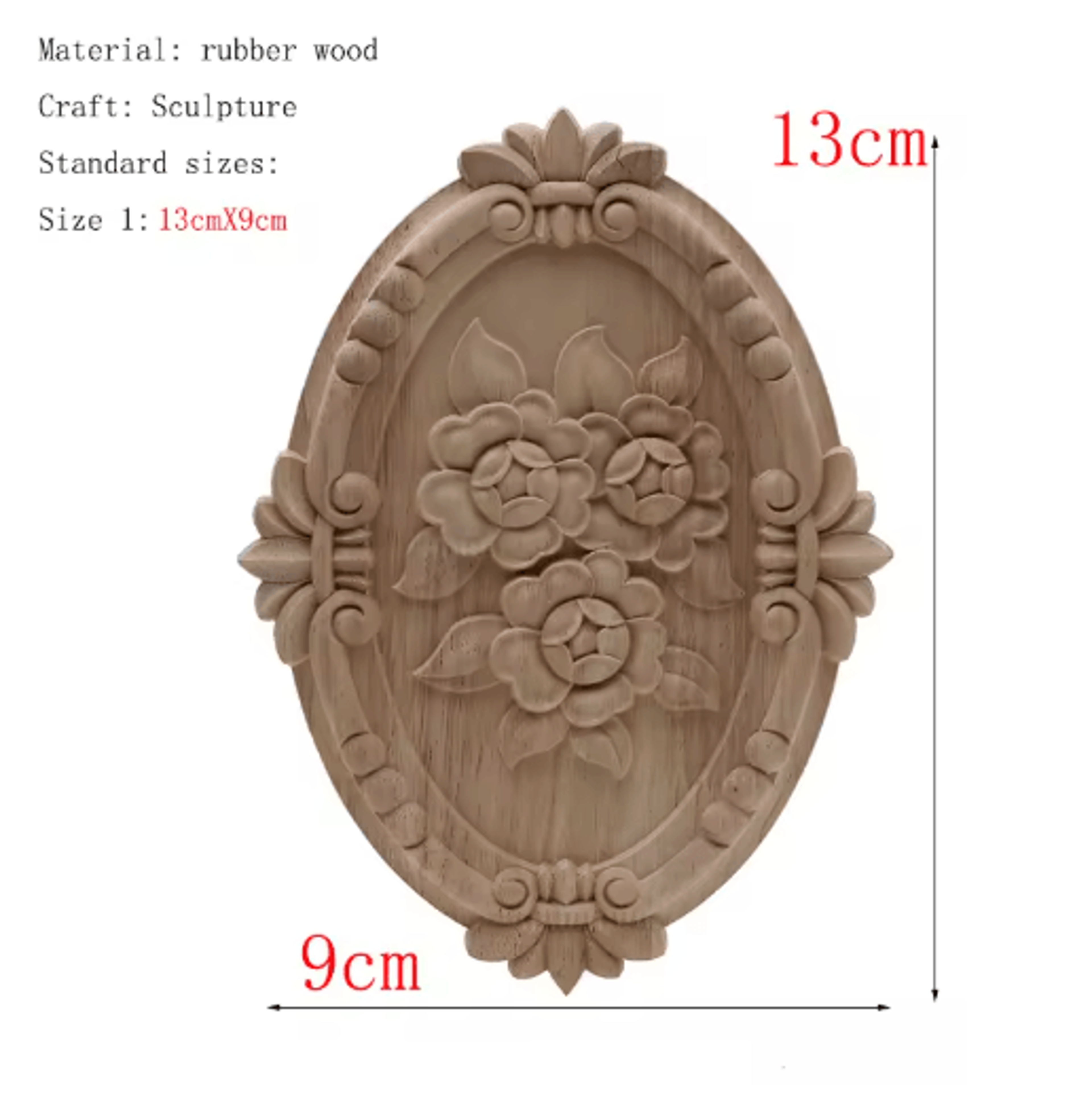 HandCarved Floral Wood Applique Decorative Wooden Trim For Furniture  Wall Decor 3