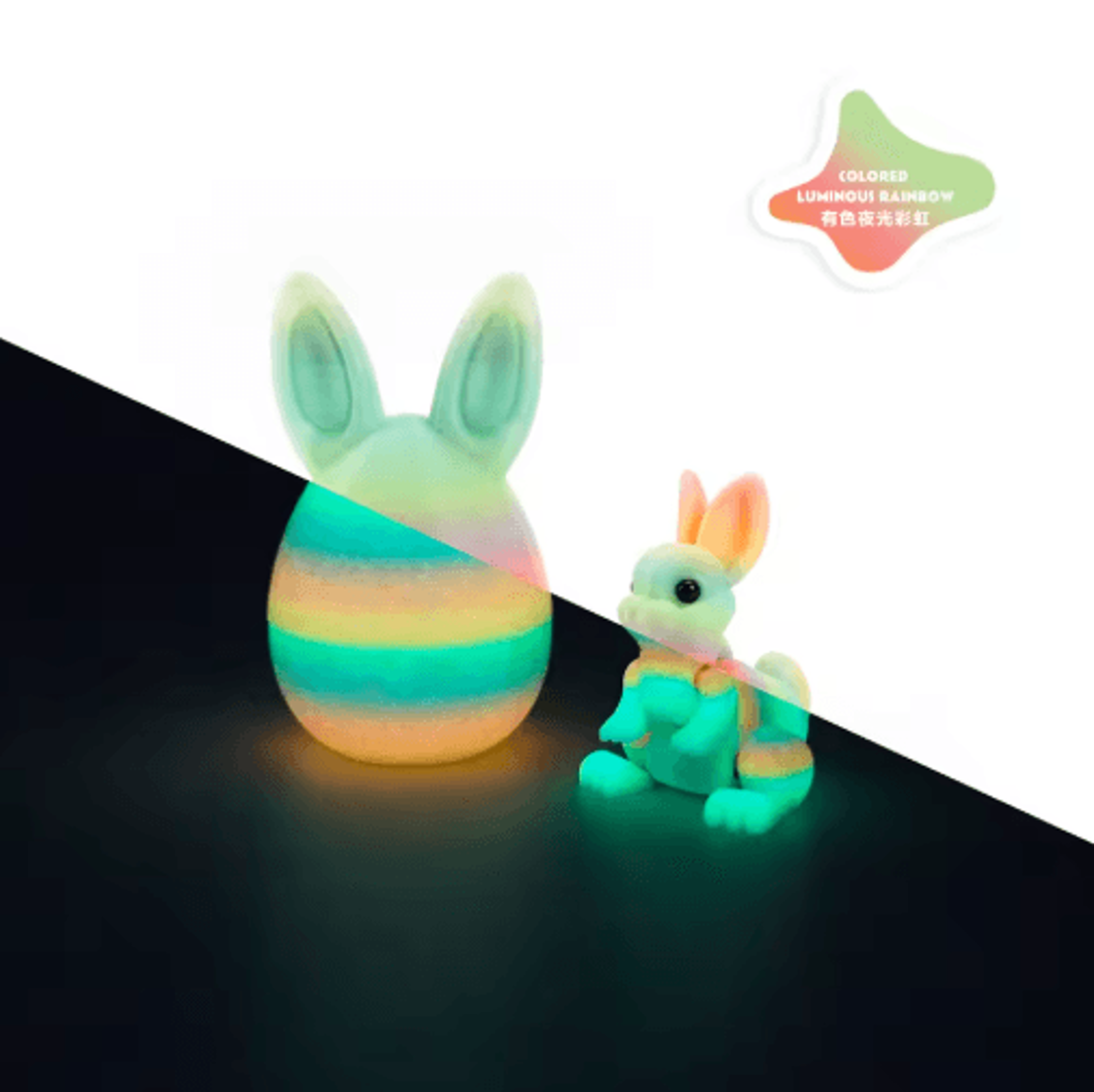 3D Printed Easter Rabbit Ornament With Egg Cute Desk Decor  Kids Gift 4