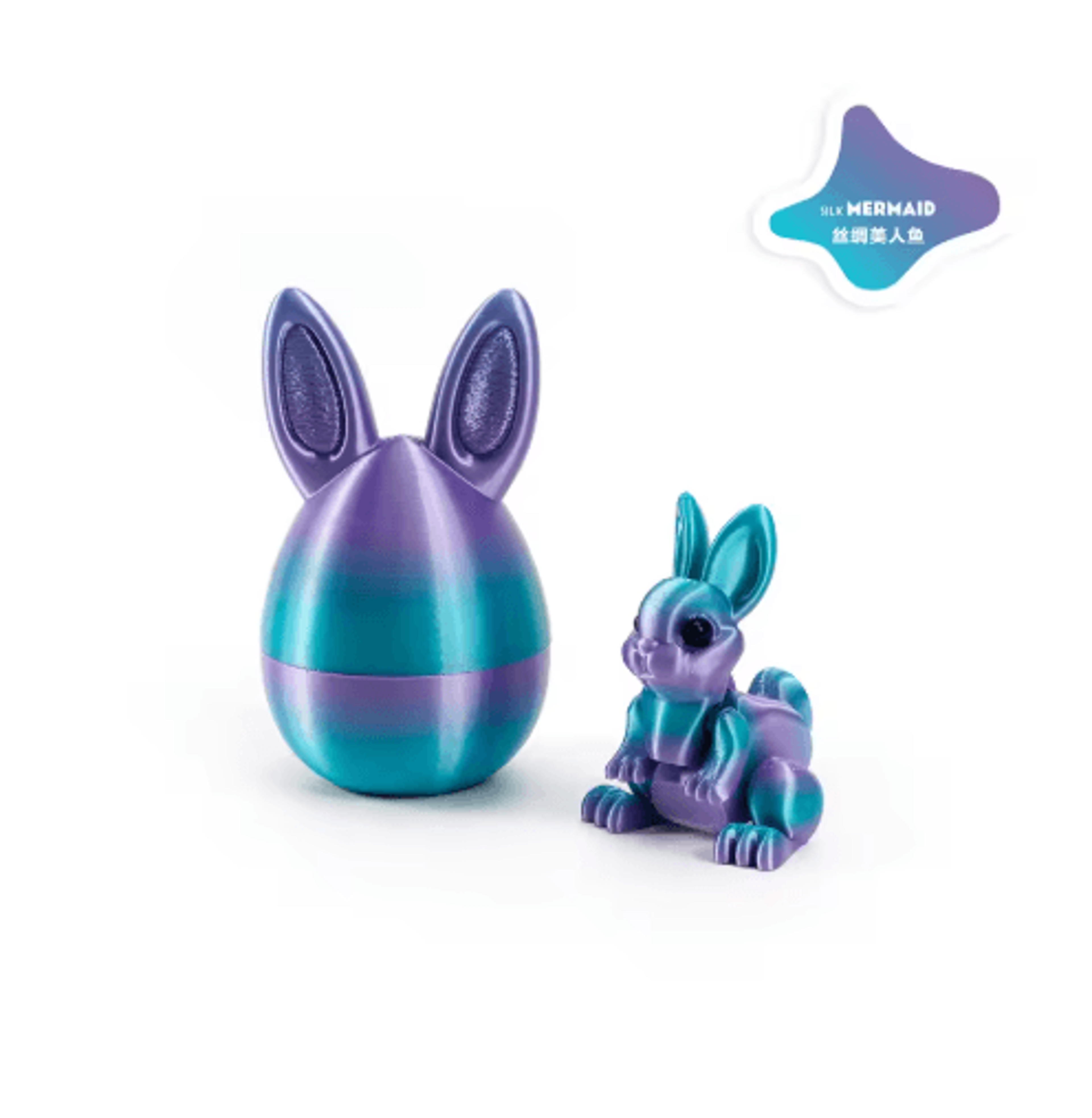 3D Printed Easter Rabbit Ornament With Egg Cute Desk Decor  Kids Gift 7