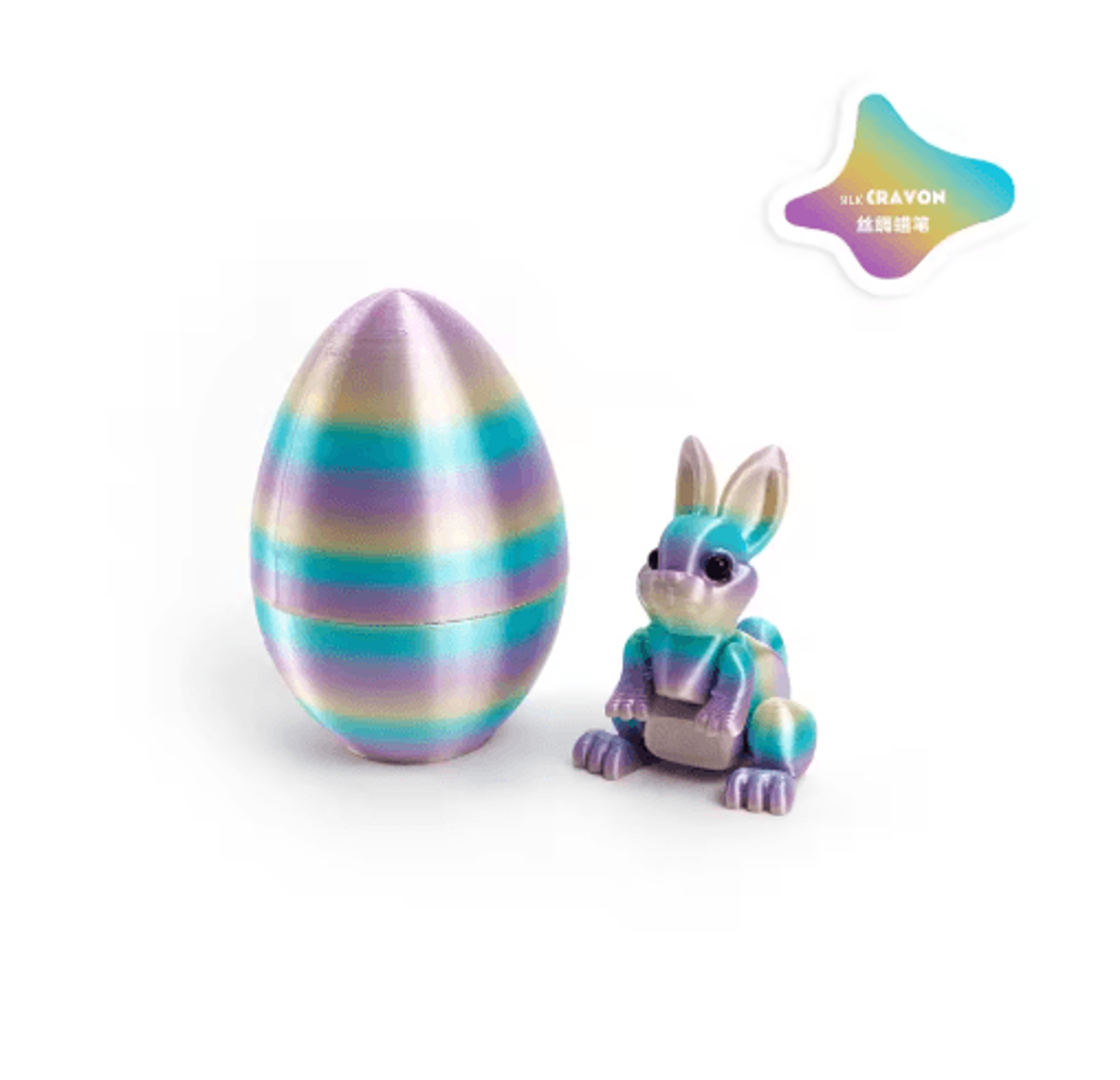 3D Printed Easter Rabbit Ornament With Egg Cute Desk Decor  Kids Gift 18