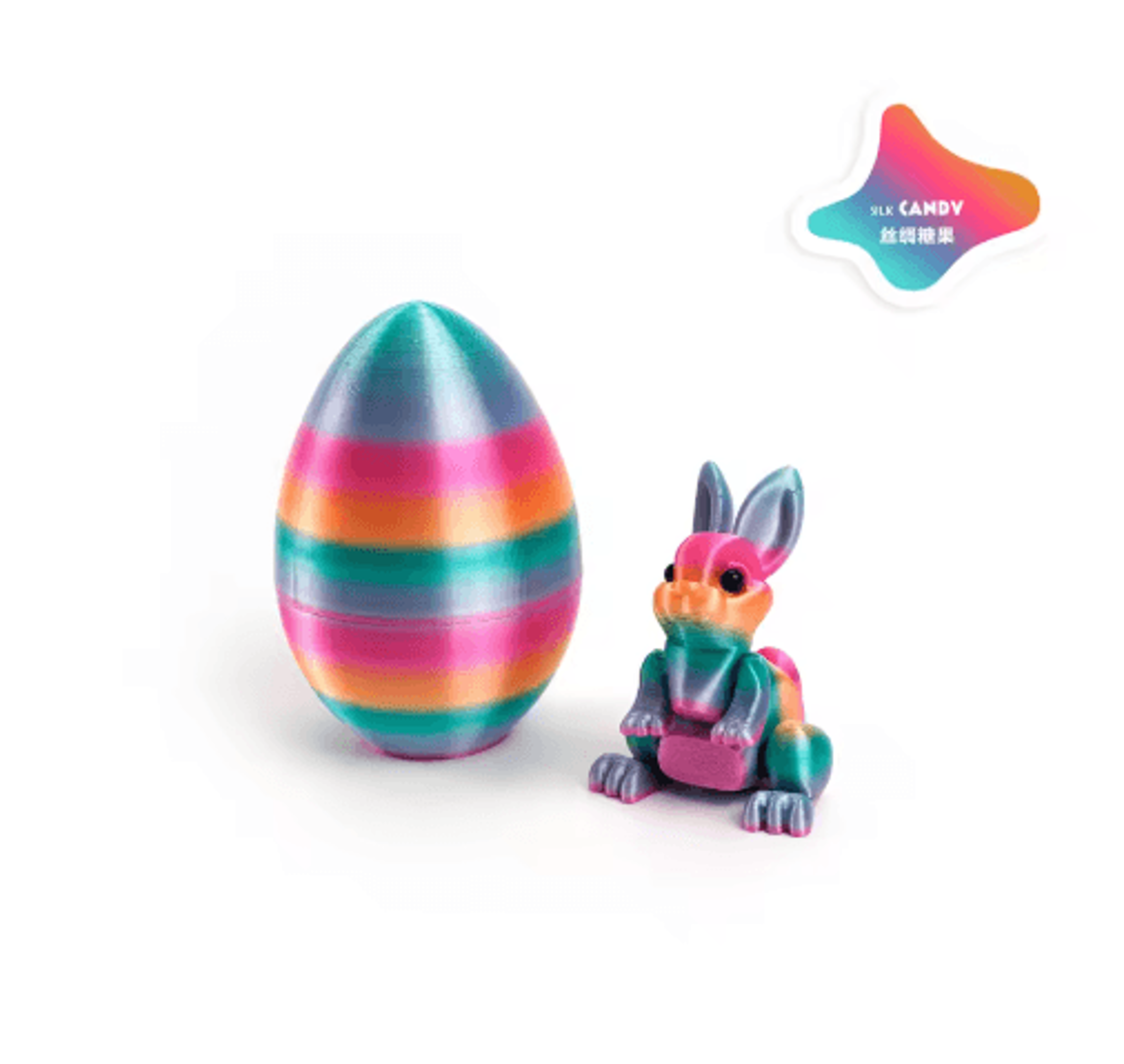 3D Printed Easter Rabbit Ornament With Egg Cute Desk Decor  Kids Gift 20
