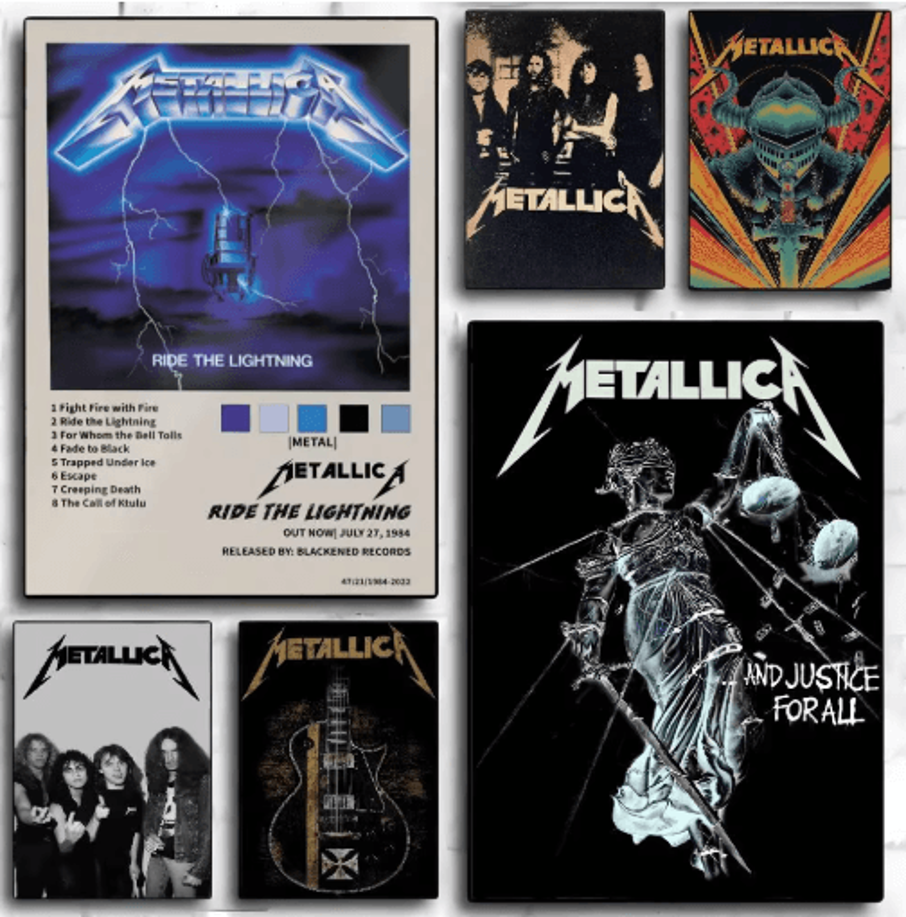 metallica wall poster – classic rock band wall art for music room & bar decor