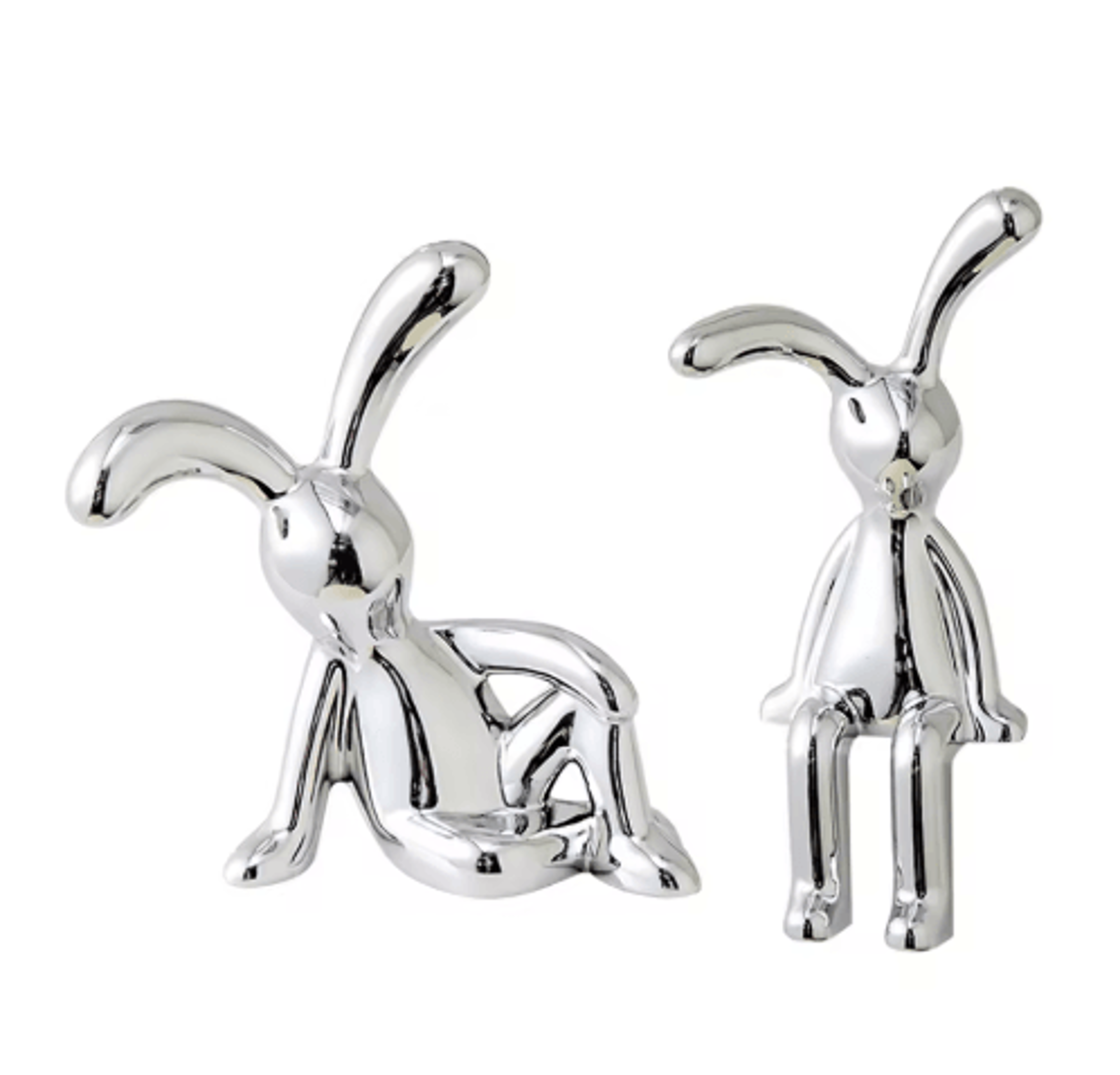 Cute LongEared Rabbit Couple Statue  Cartoon Bunny Figurines For Home  Desk Decor 1