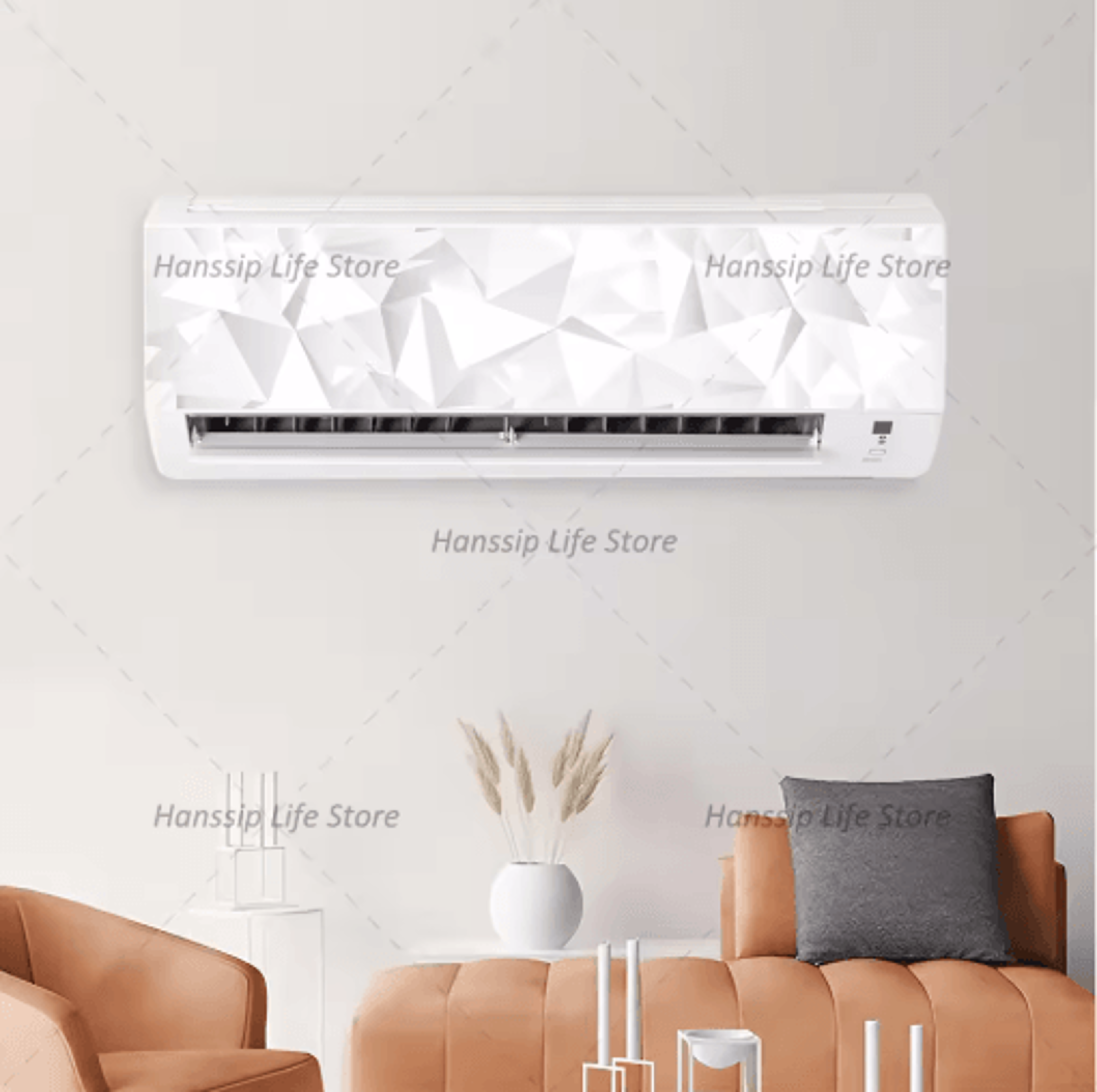 3D Geometric Air Conditioner Panel Sticker Abstract Illusion Wall Decal 1