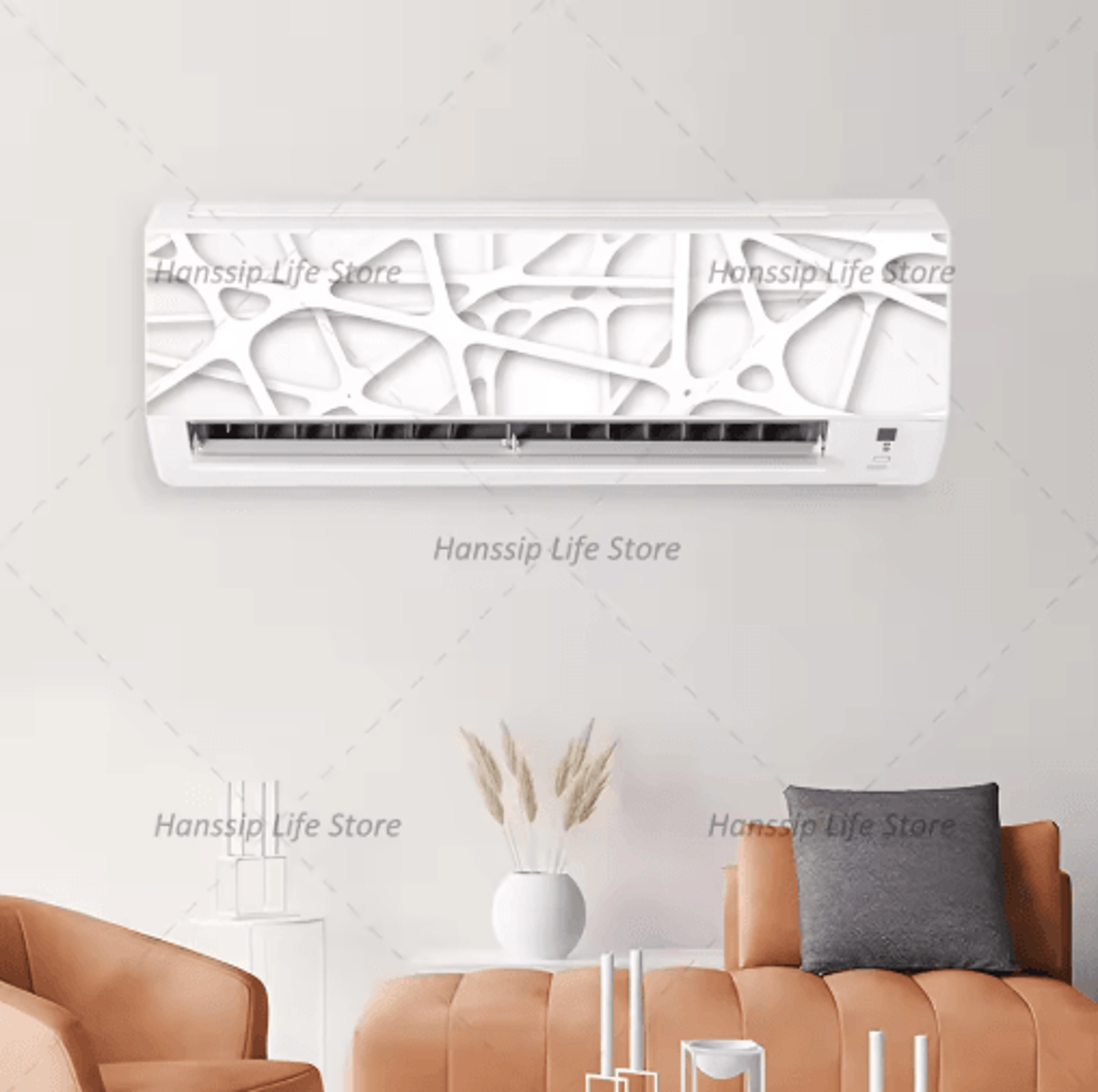 3D Geometric Air Conditioner Panel Sticker Abstract Illusion Wall Decal 2