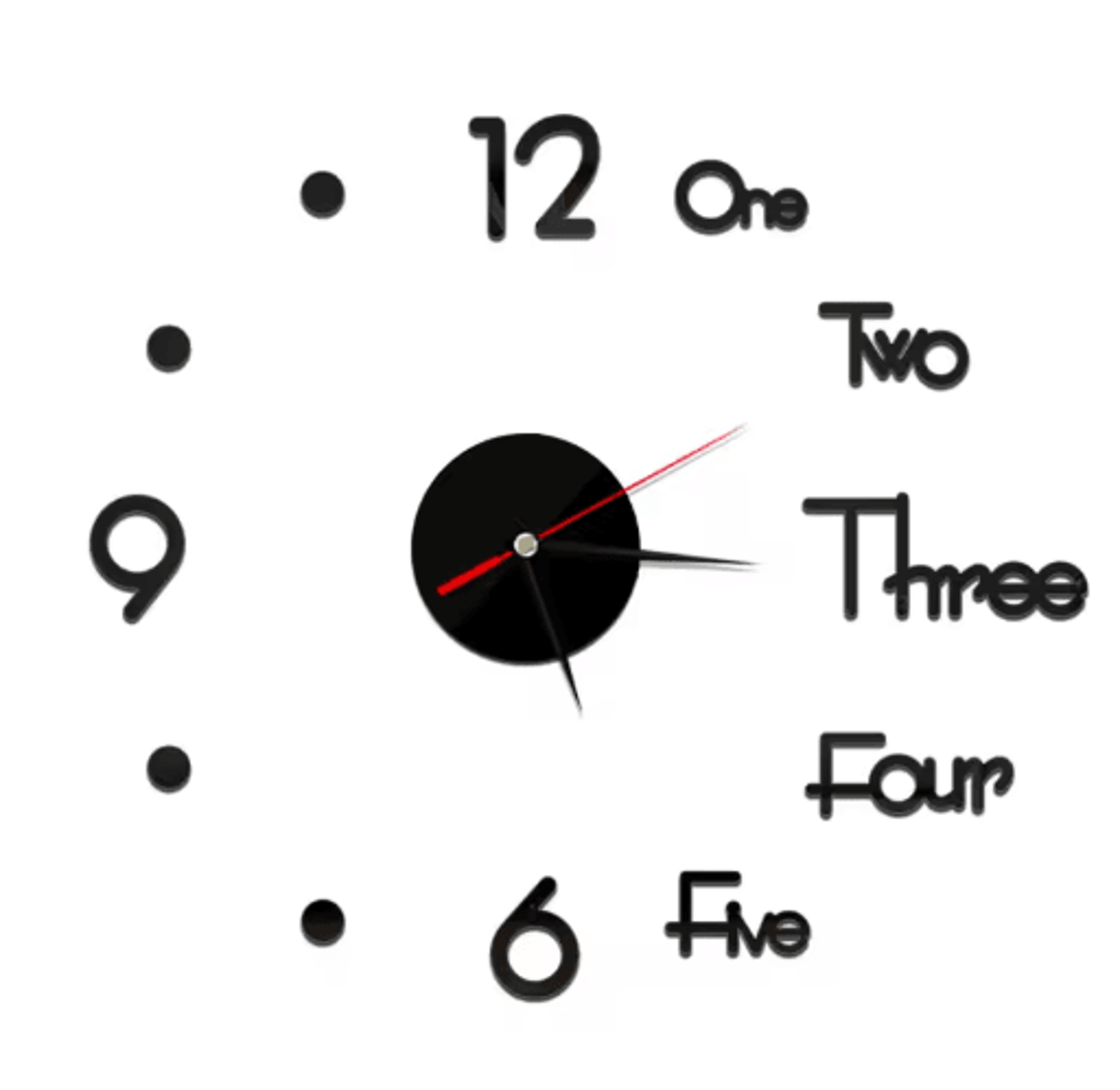 DIY Frameless Mirror Wall Clock Sticker Modern Quartz Wall Decor 1
