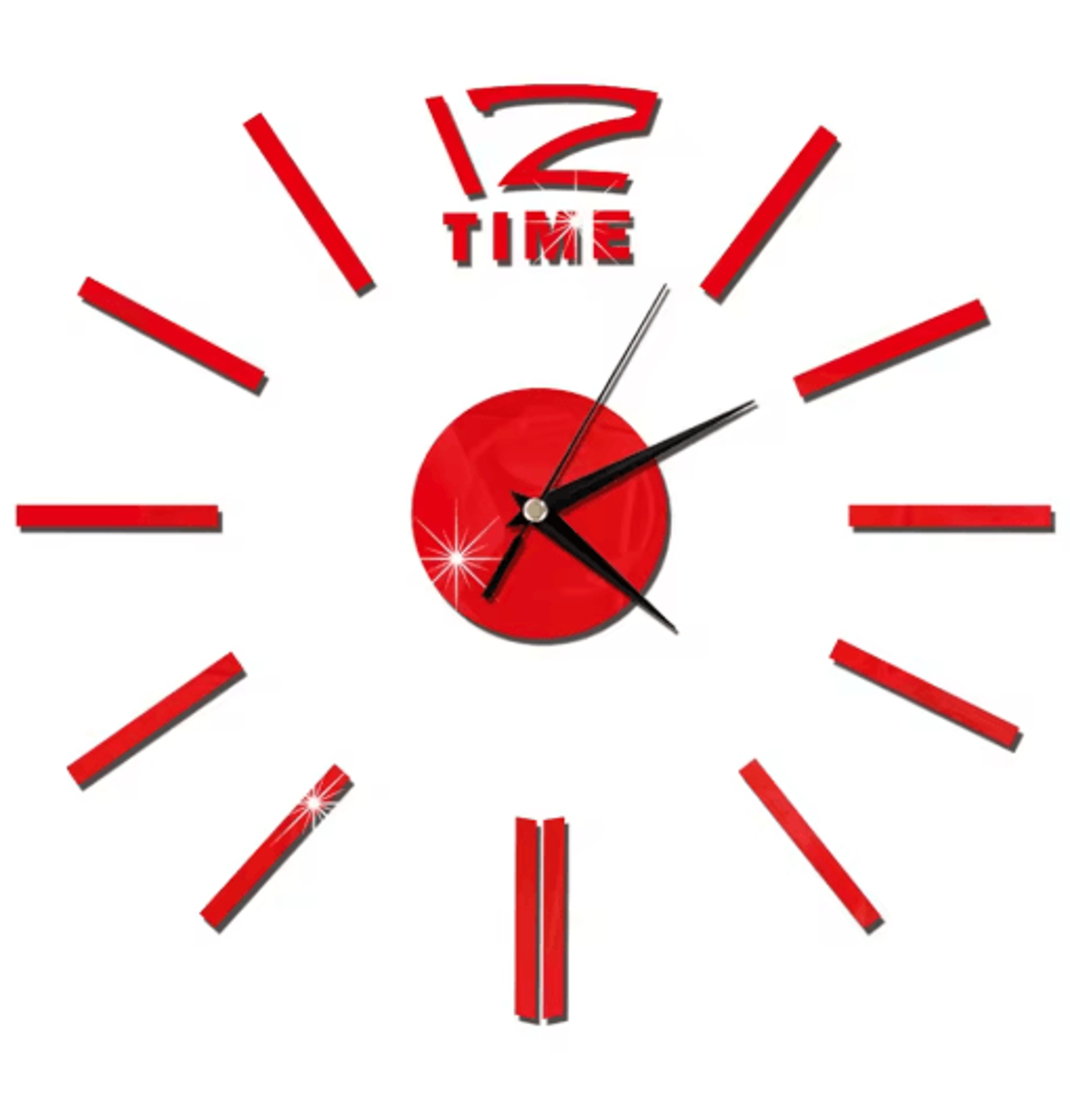DIY Frameless Mirror Wall Clock Sticker Modern Quartz Wall Decor 12