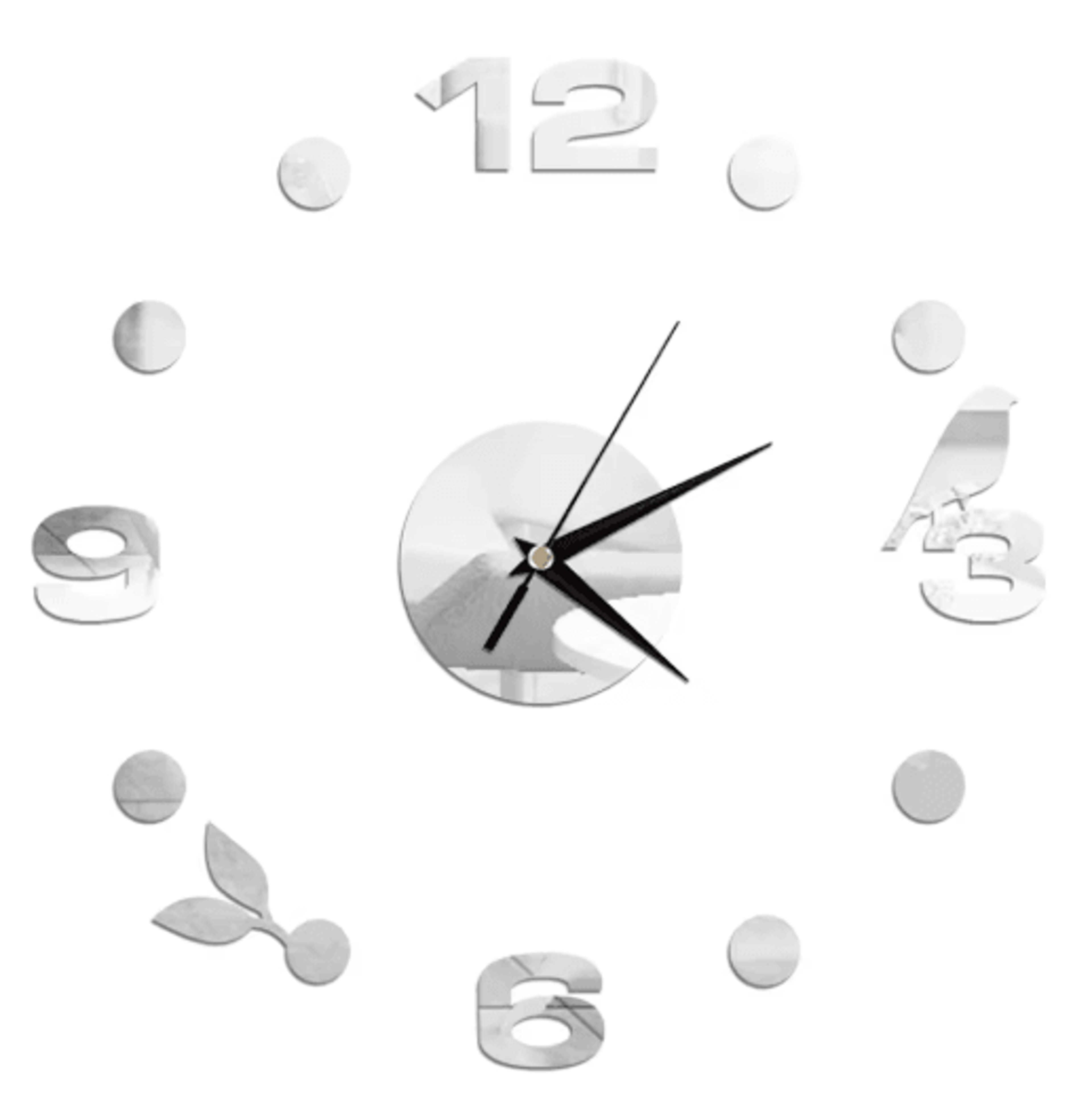 DIY Frameless Mirror Wall Clock Sticker Modern Quartz Wall Decor 3