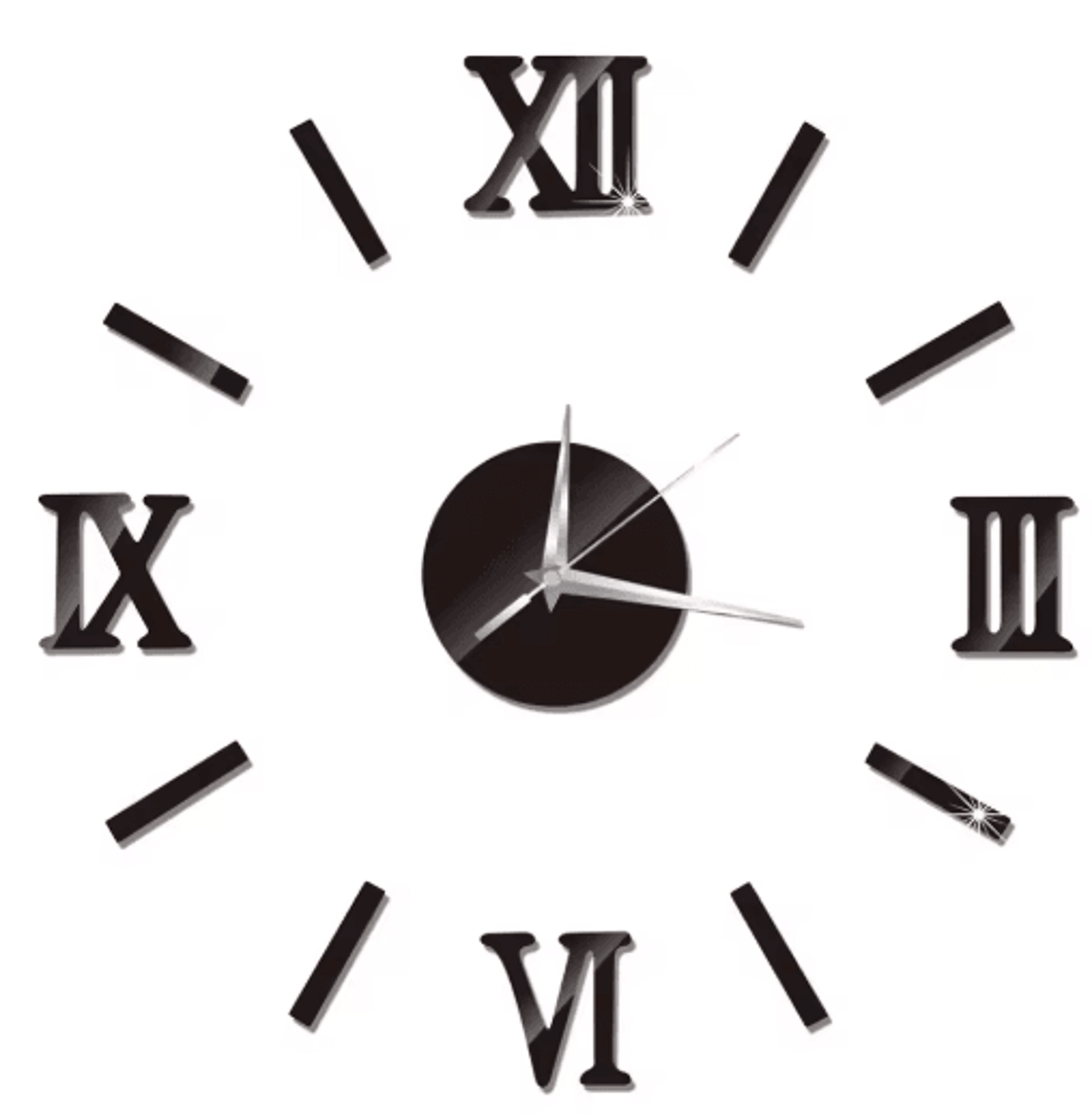 DIY Frameless Mirror Wall Clock Sticker Modern Quartz Wall Decor 19