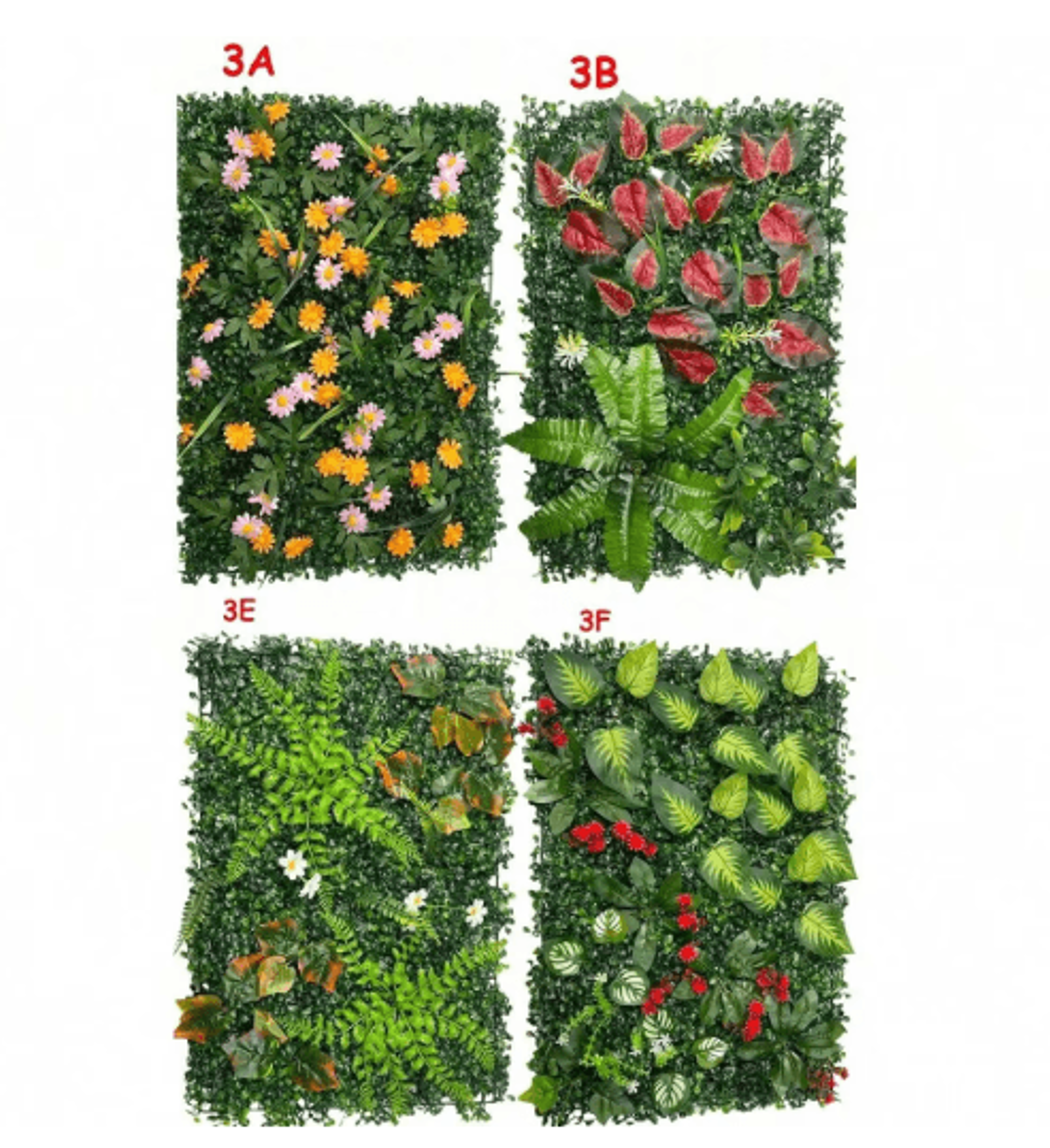 Floral Artificial Grass Wall Panel Greenery Privacy Hedge Backdrop 8