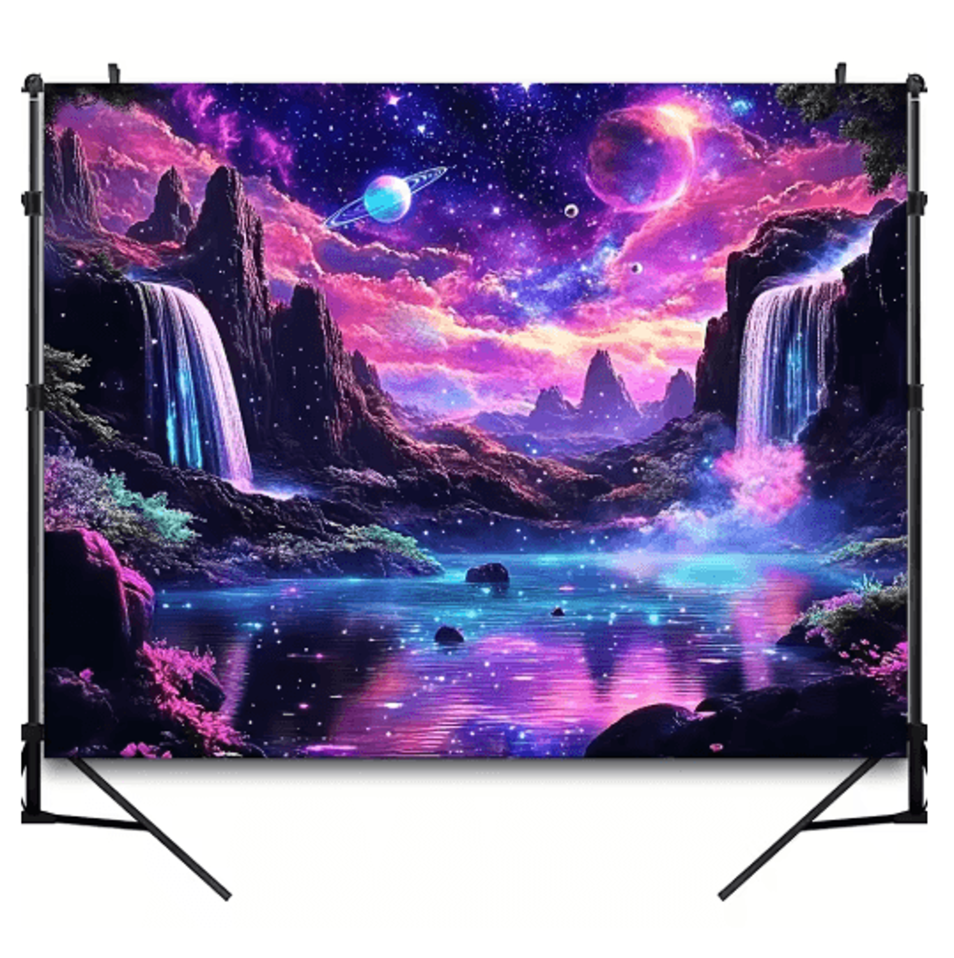 VIKAMA Starry Sky Tapestry Wall Decor Fantasy Galaxy Waterfall Wall Hanging 4