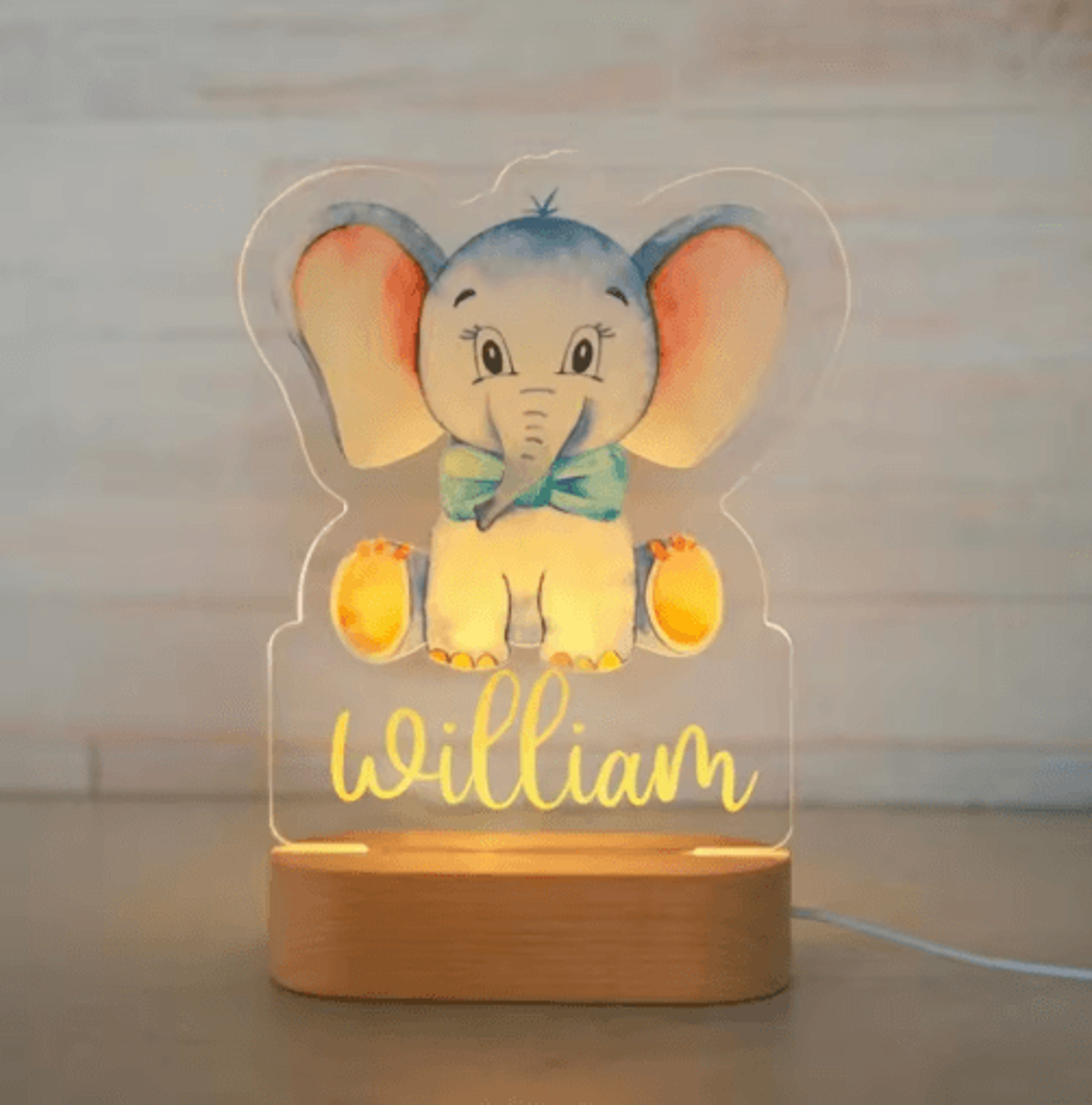 Personalized Custom Name Night Light Acrylic USB LED Lamp For Kids 7