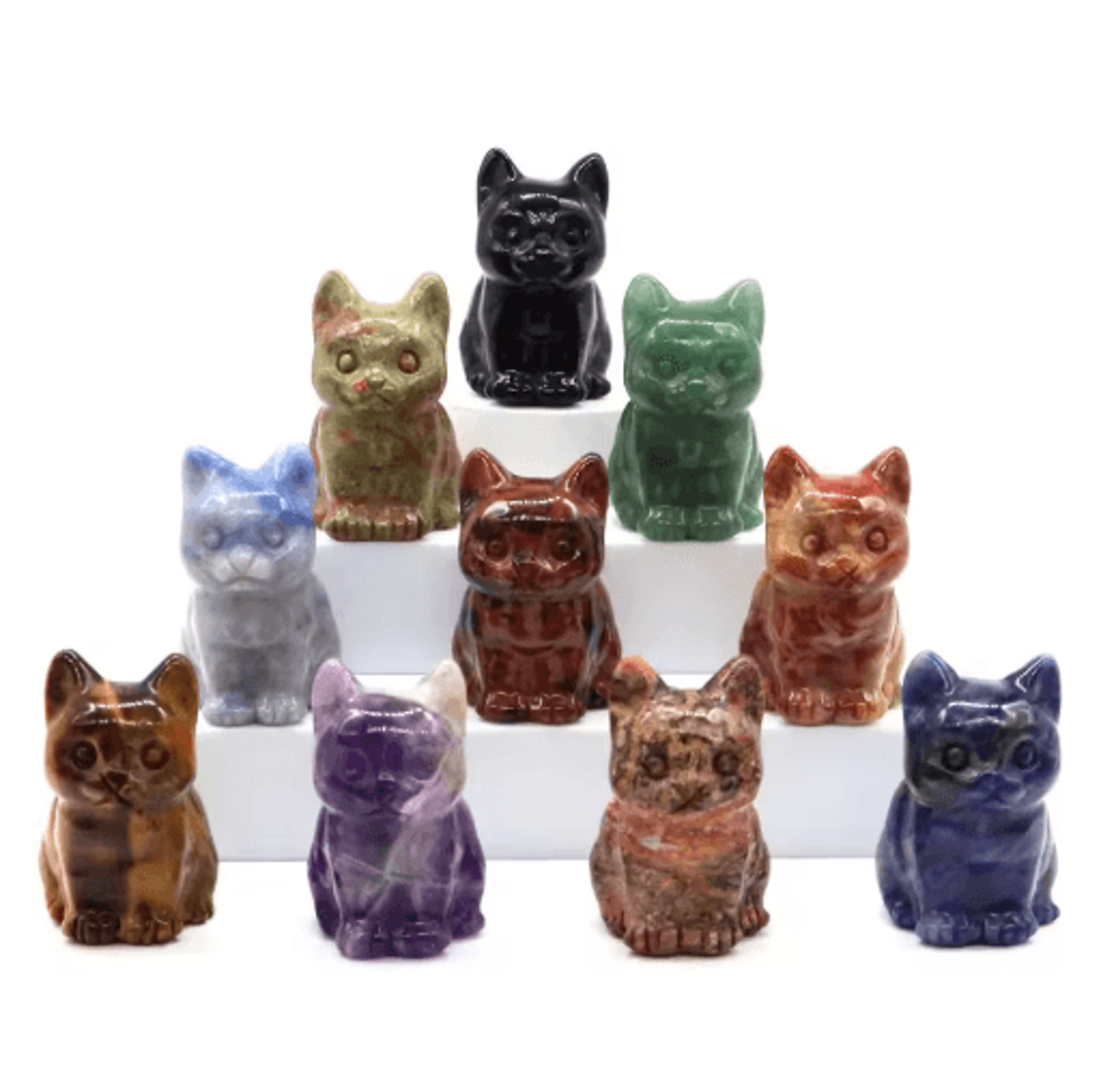 HandCarved Amethyst Cat Figurine Crystal Animal Statue For Chakra Healing  Meditation Decor 10