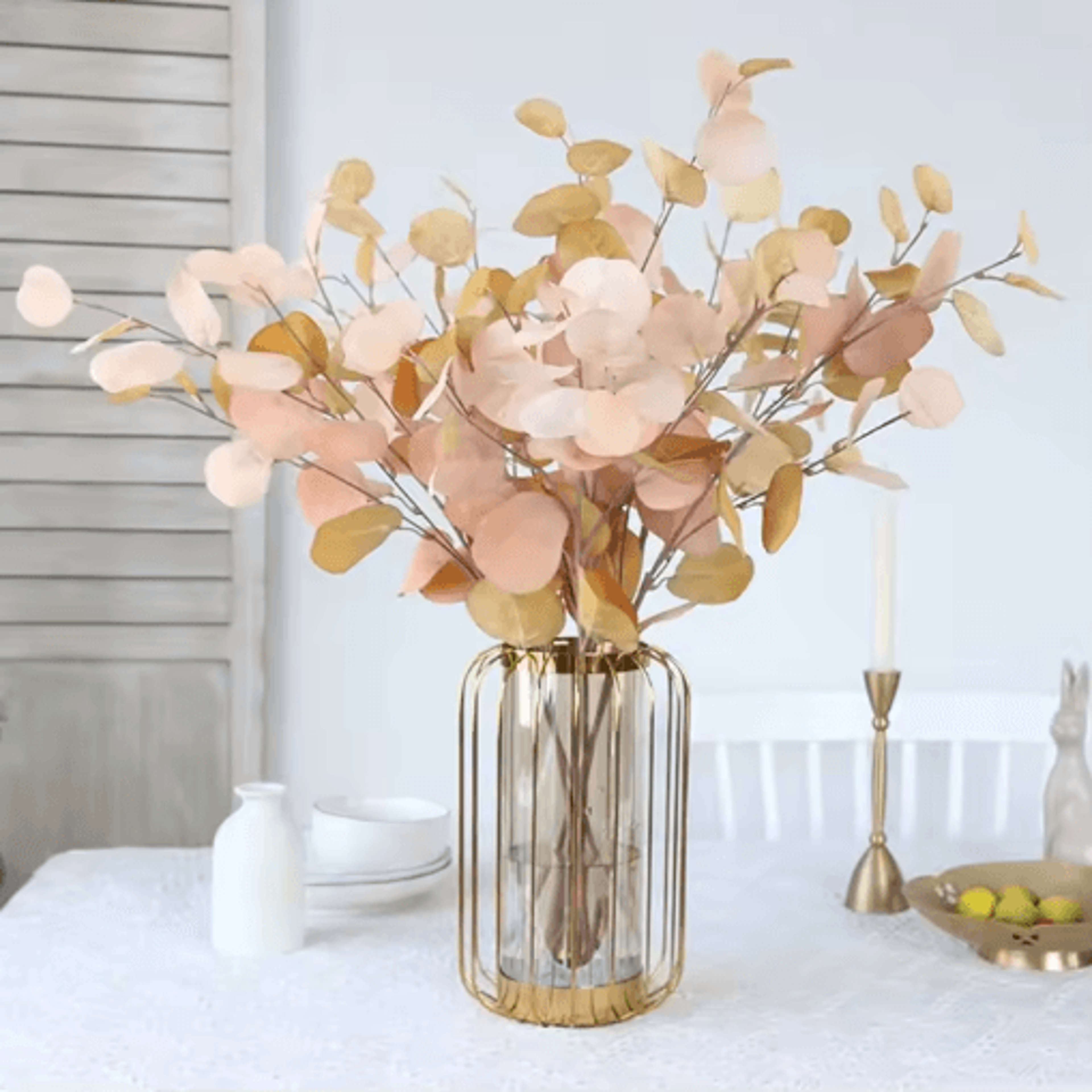 long stem artificial eucalyptus leaves – realistic greenery for home & diy decor