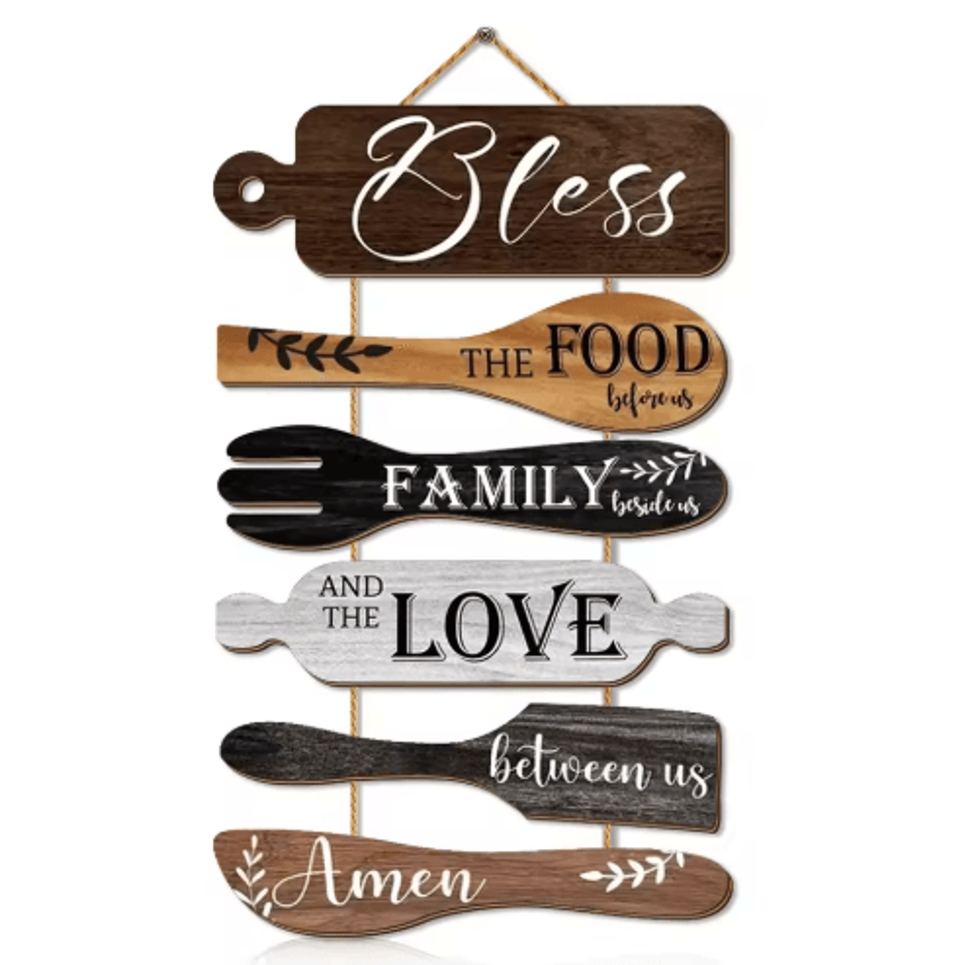 Family Blessings Wooden Wall Sign  Kitchen  Dining Room Inspirational Decor 1