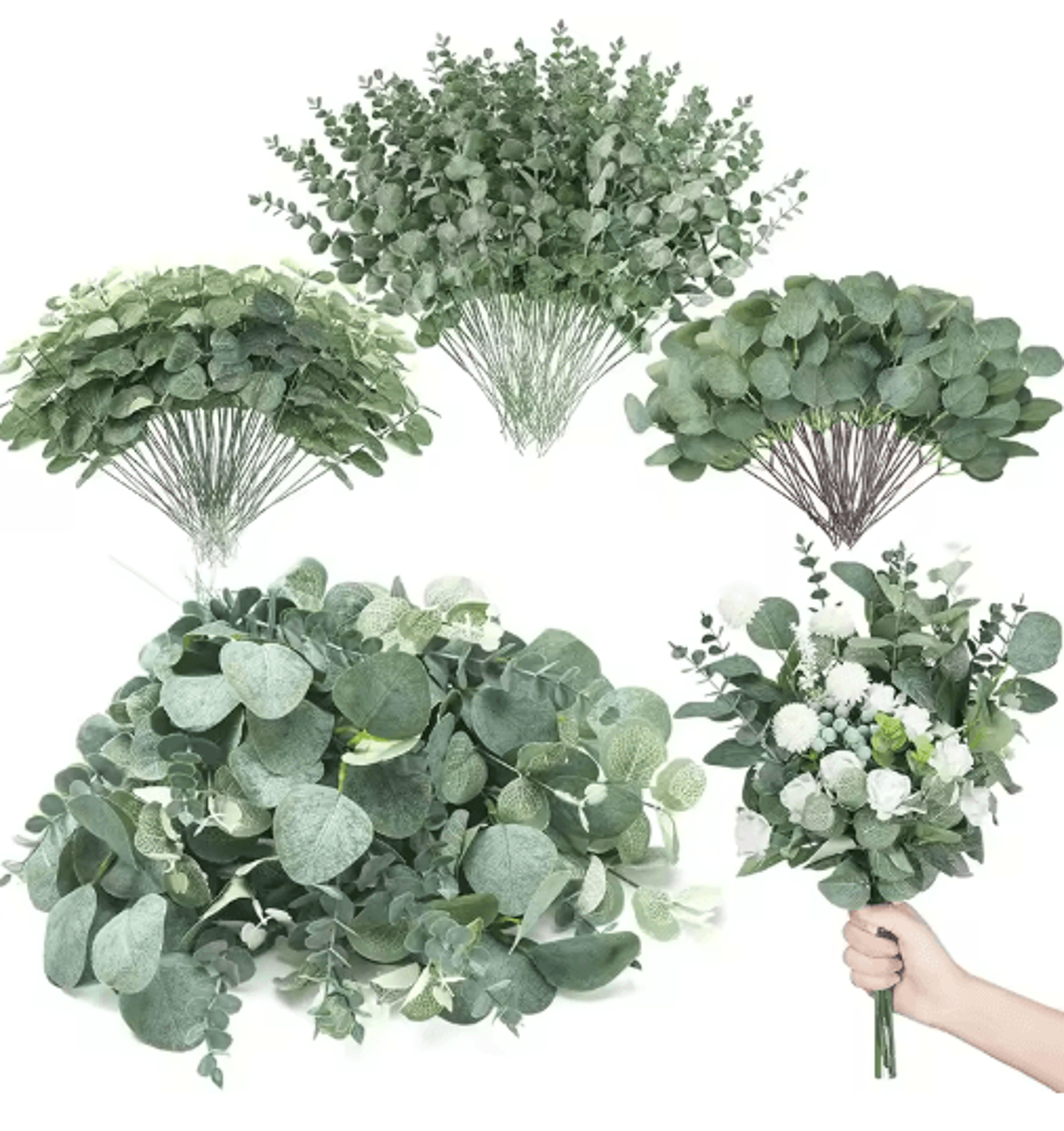 EverFresh Artificial Eucalyptus Leaves Lifelike Greenery Stems For Bouquets  Decor 1