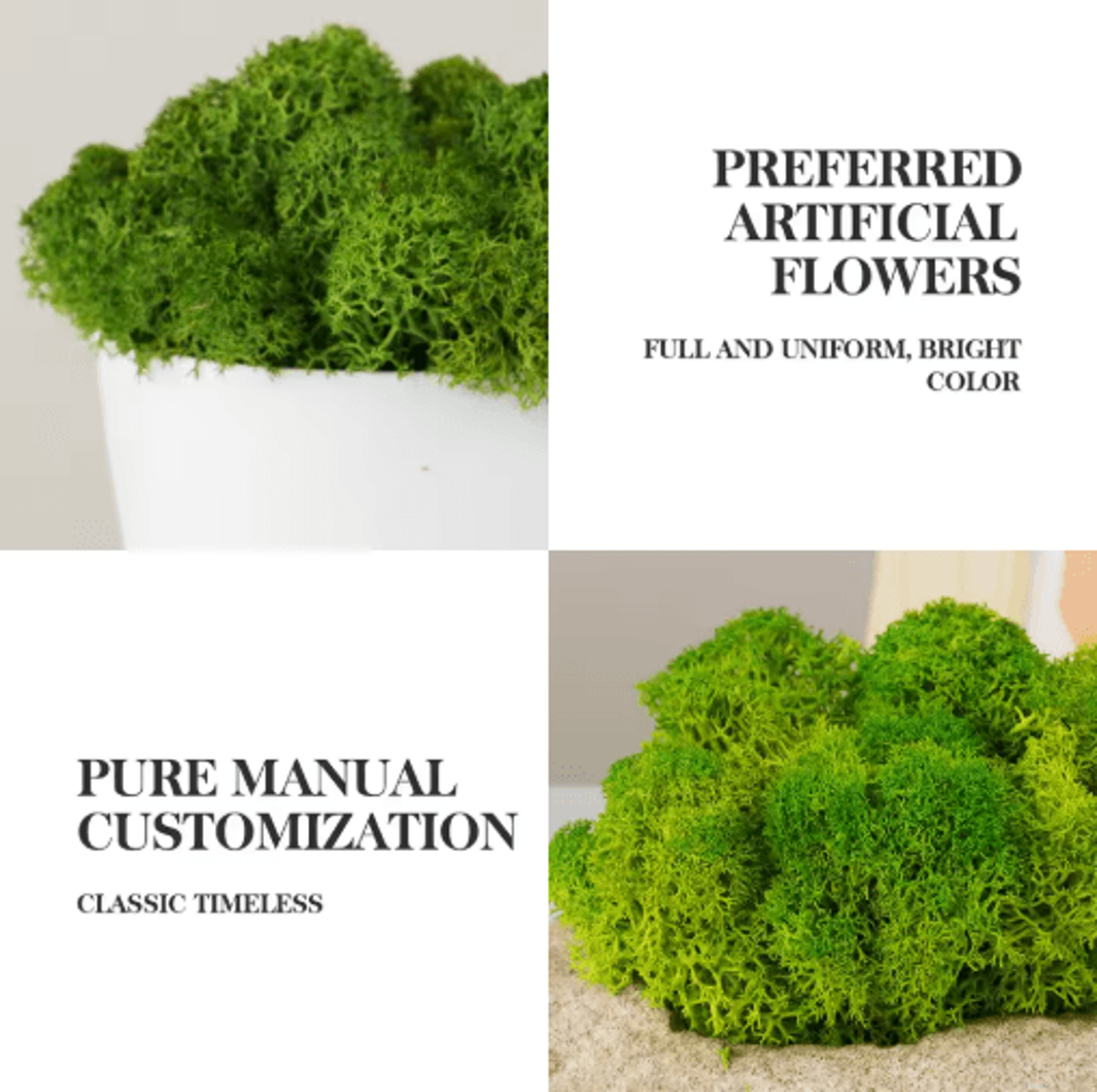 Natural Look Artificial Green Moss Preserved Moss Decor For Mini Gardens  Wall Accents 9