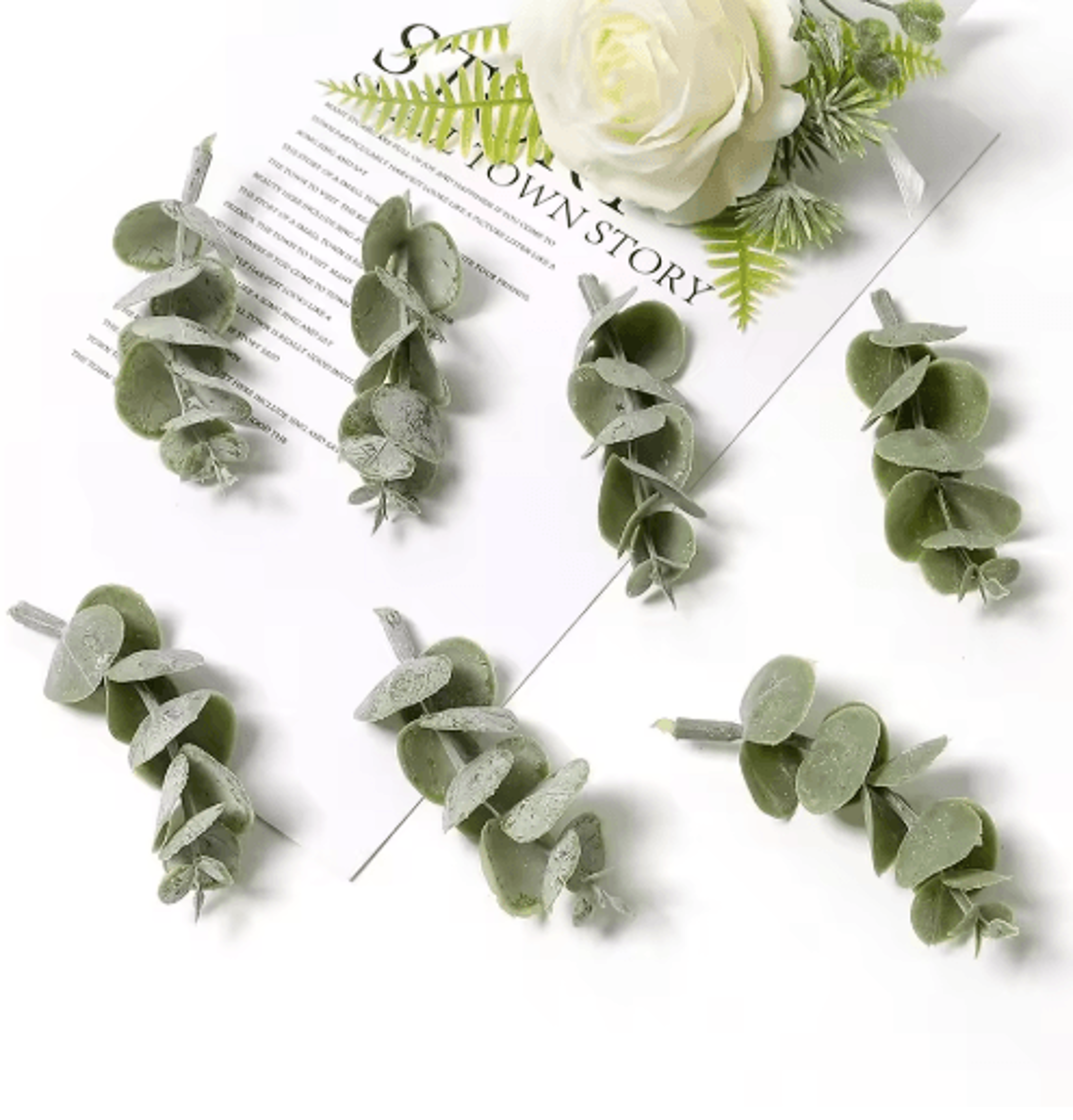 10PCS Artificial Green Leaves DIY Decorative Foliage For Weddings Crafts  Home Decor 4