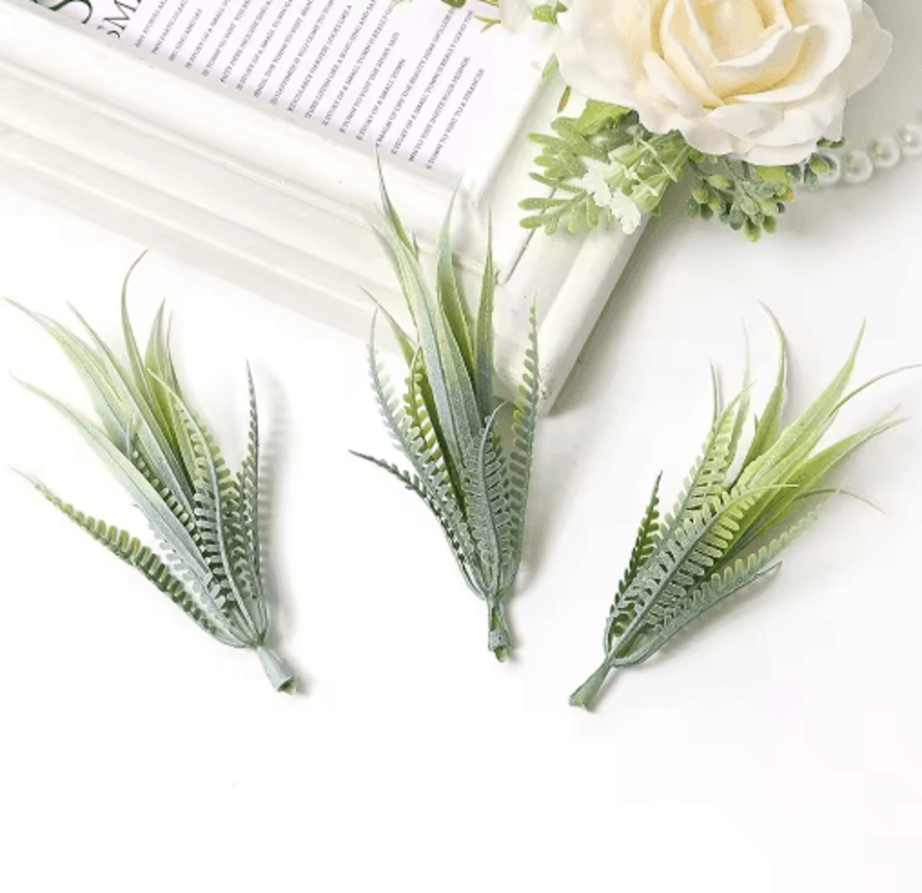 10PCS Artificial Green Leaves DIY Decorative Foliage For Weddings Crafts  Home Decor 7