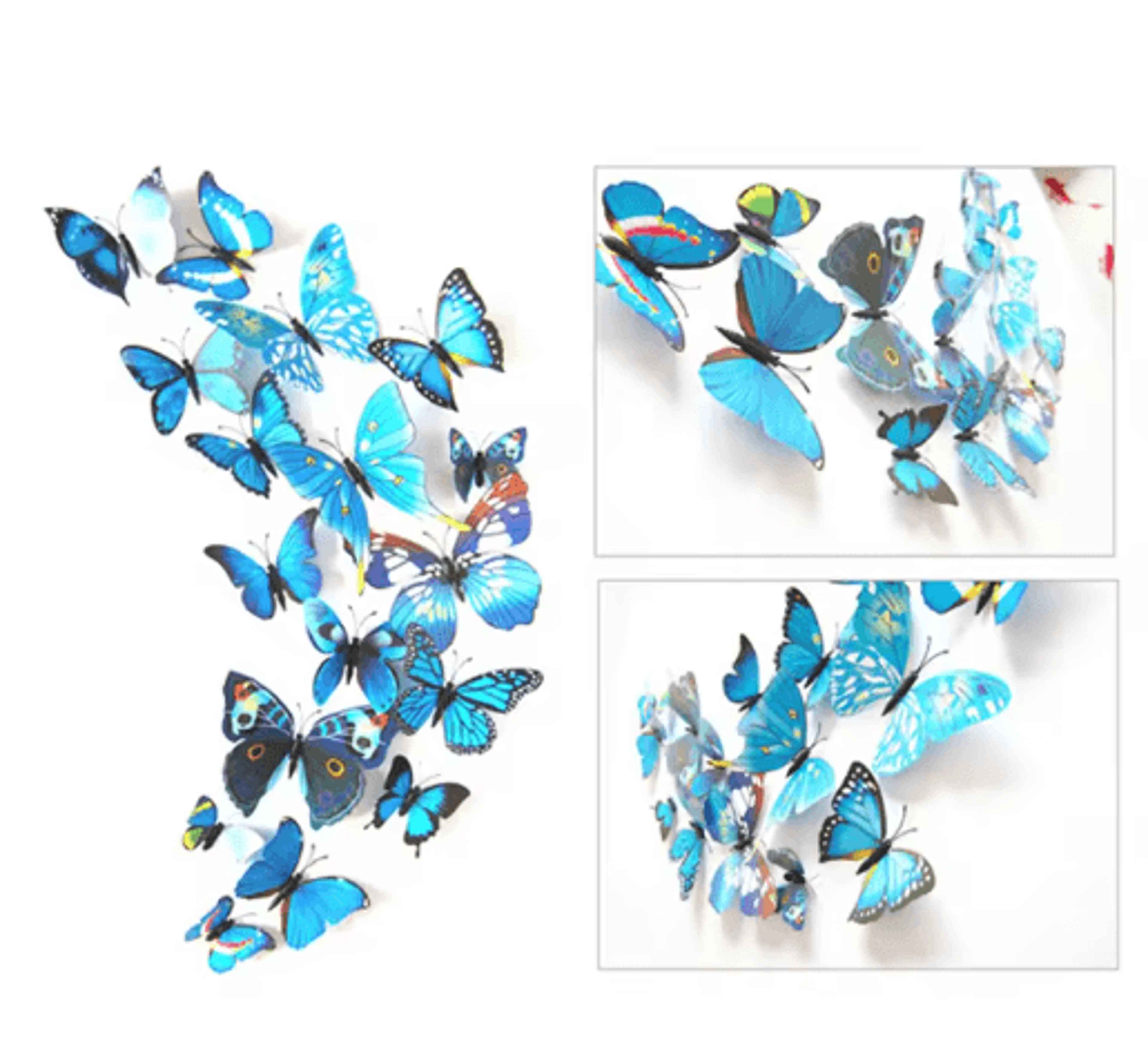 12PCS Magnetic Butterfly Stickers  3D PVC Wall  Fridge Decor For DIY Home Styling 7